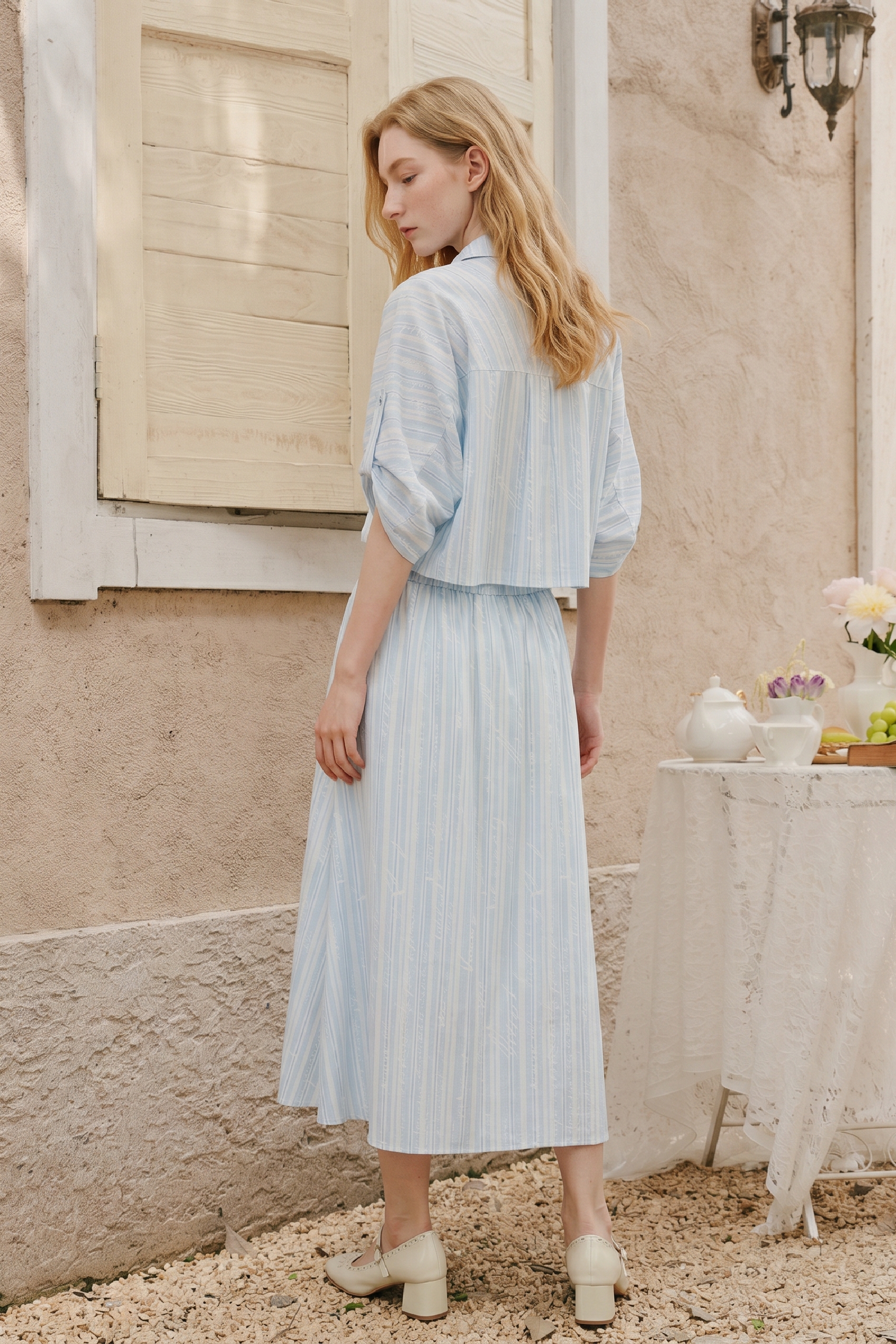3/4 Sleeve Waist Cinched Dress