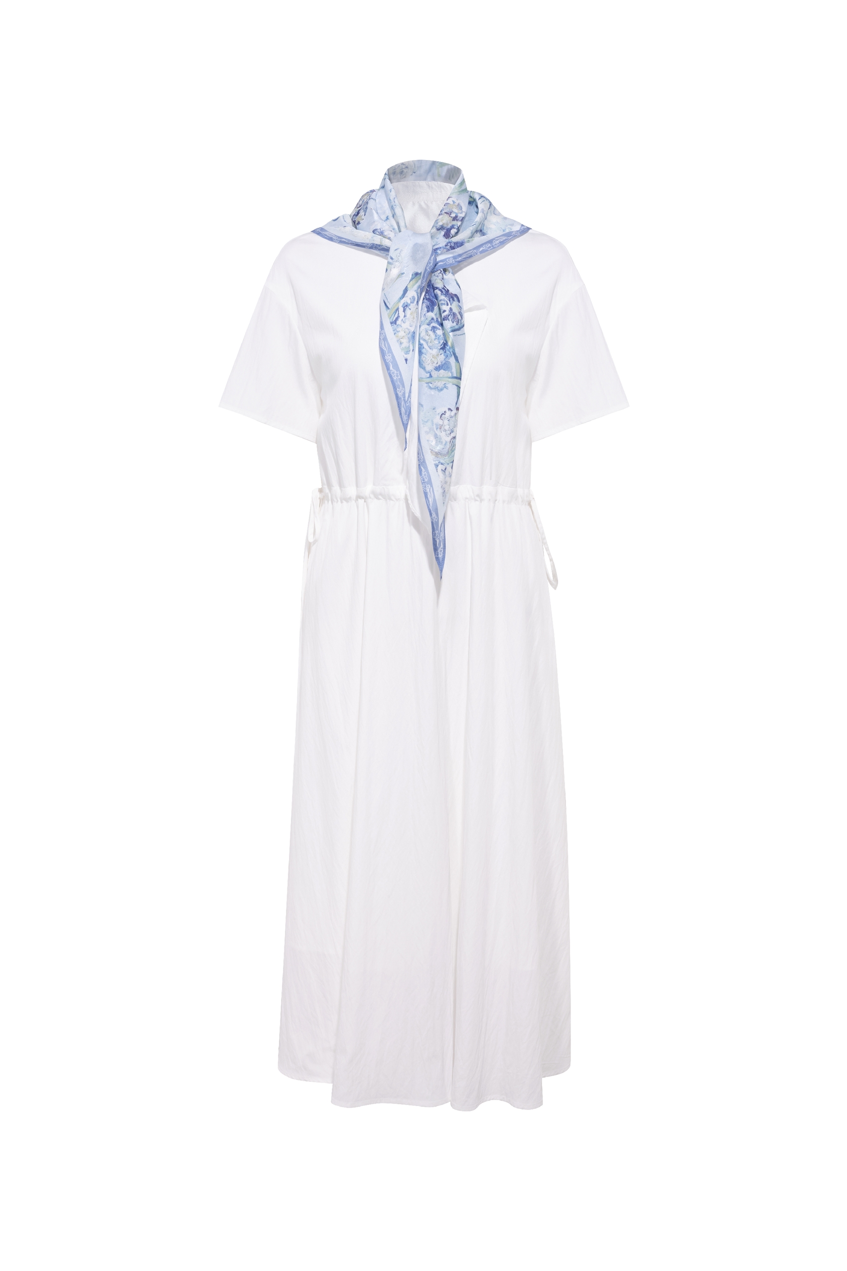 Spliced Flowy Floor Length Dress