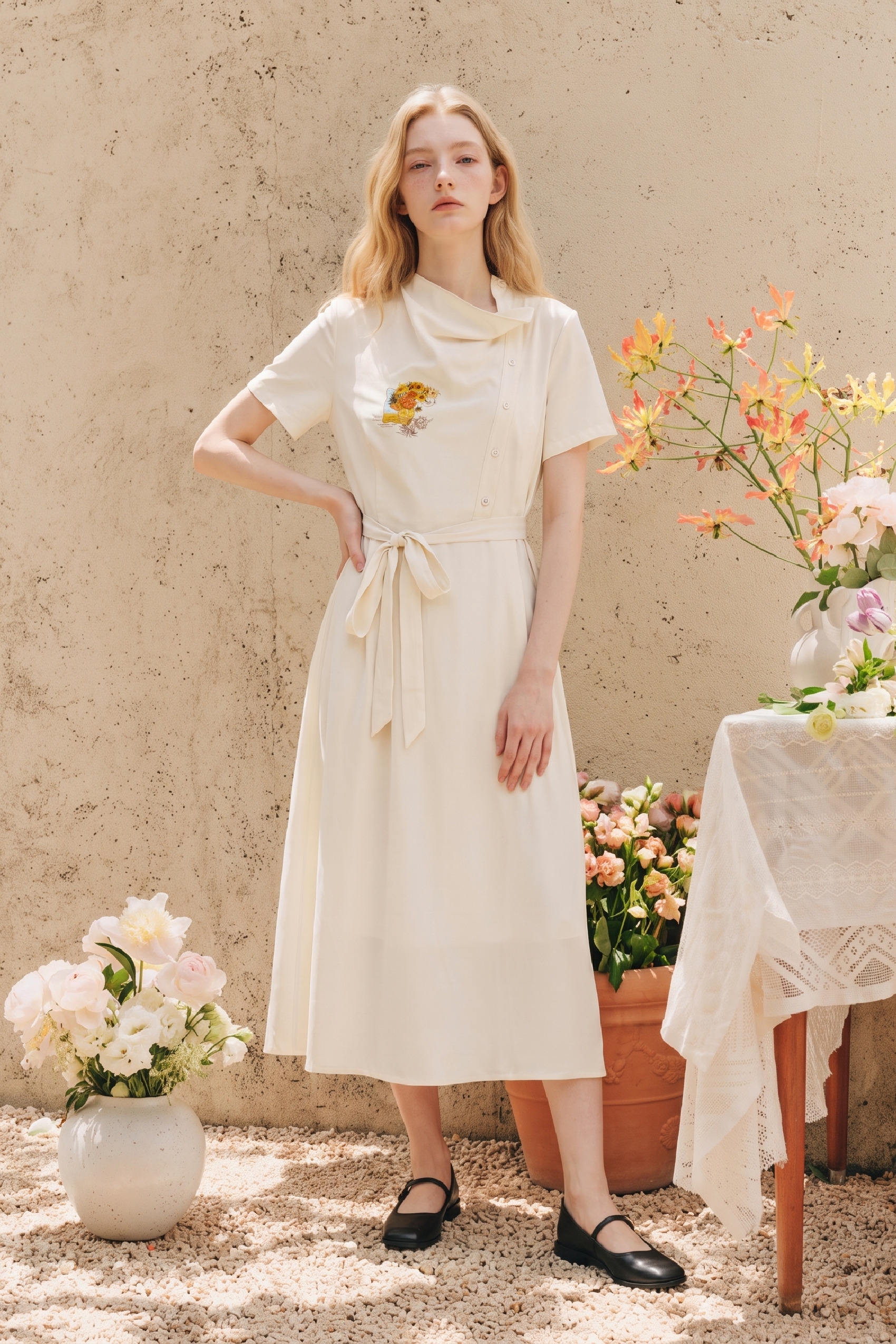 Versatile Solid Color Midi Dress