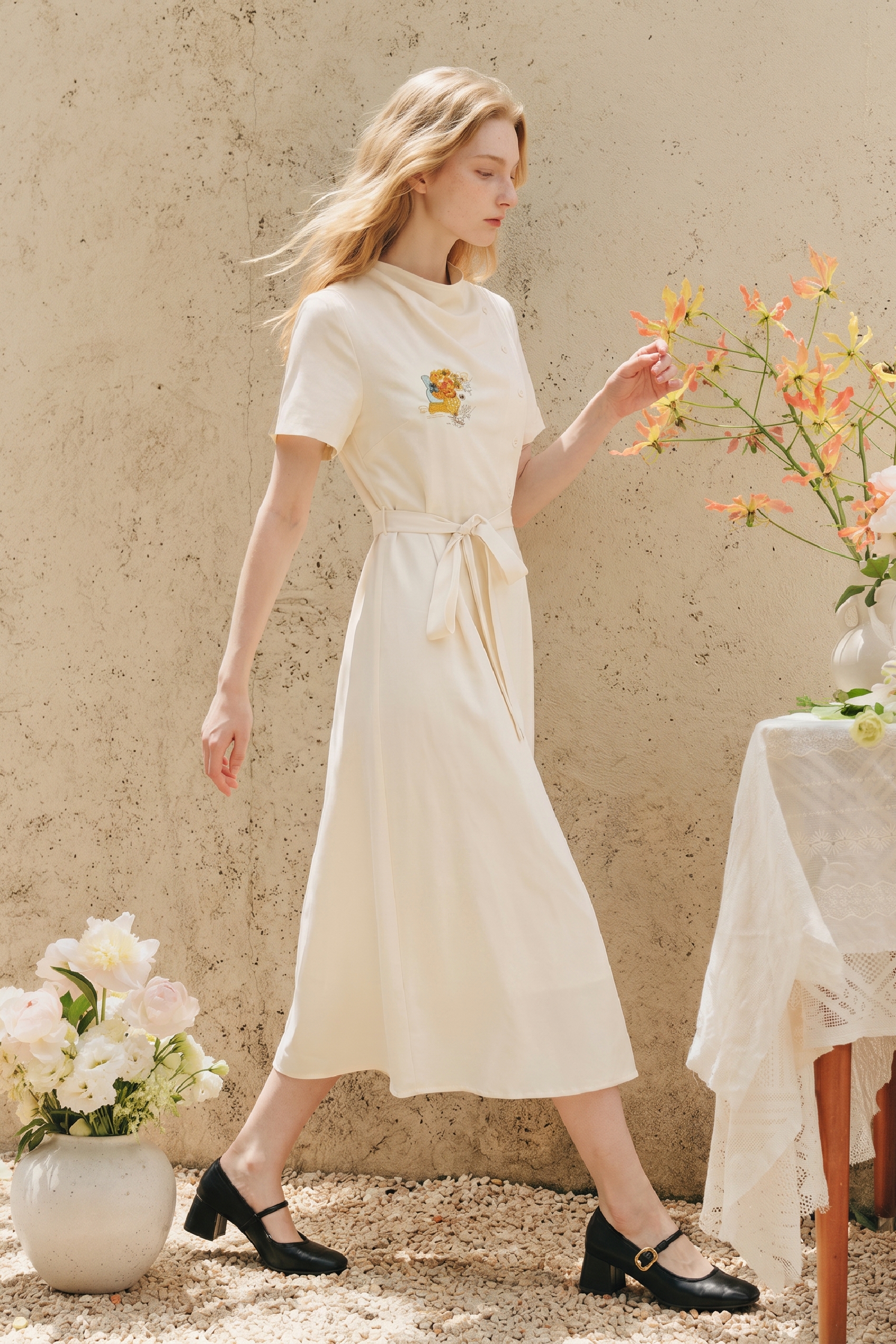 Versatile Solid Color Midi Dress