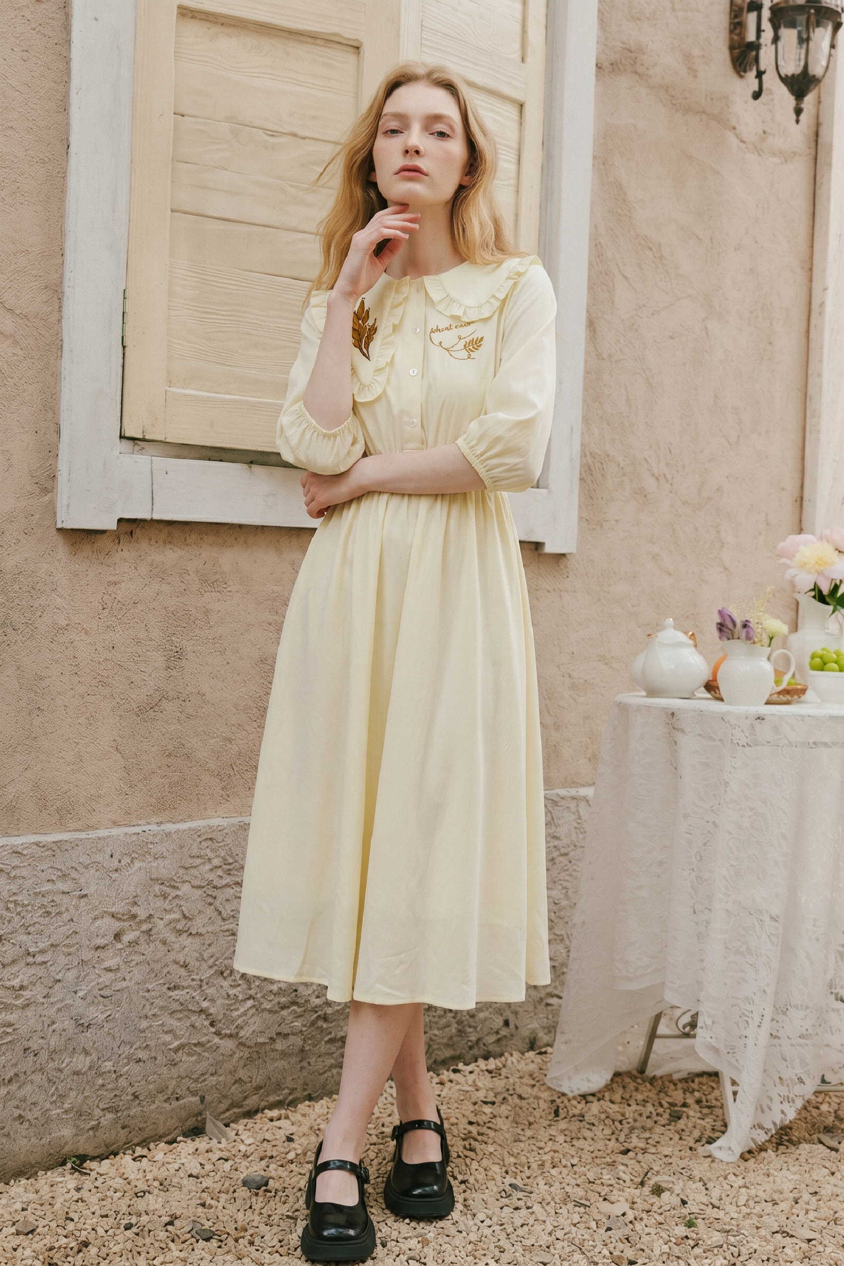 V Neck Waist Fitted Dress