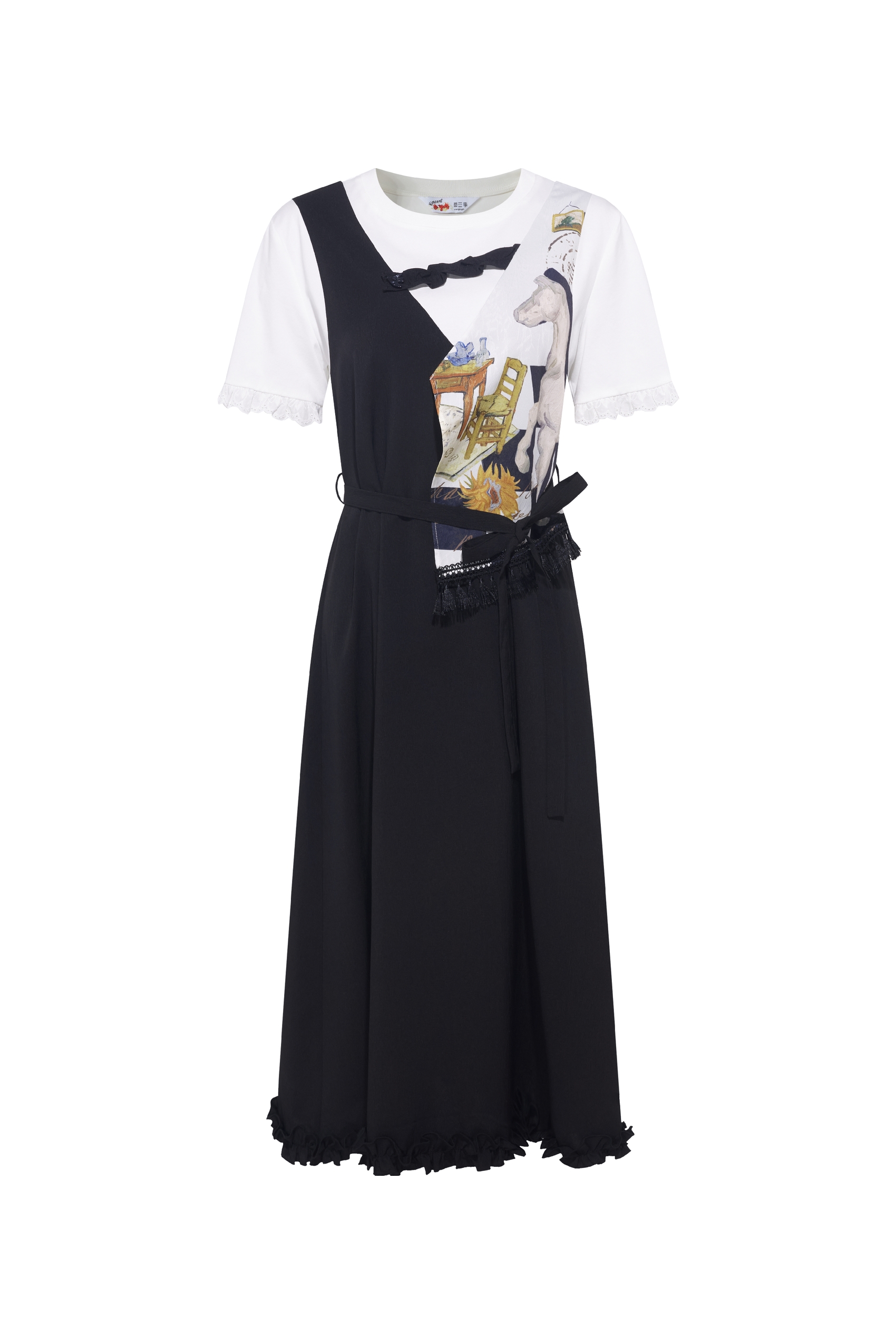 Preppy Style Waist Cinched Dress-LYONSENS