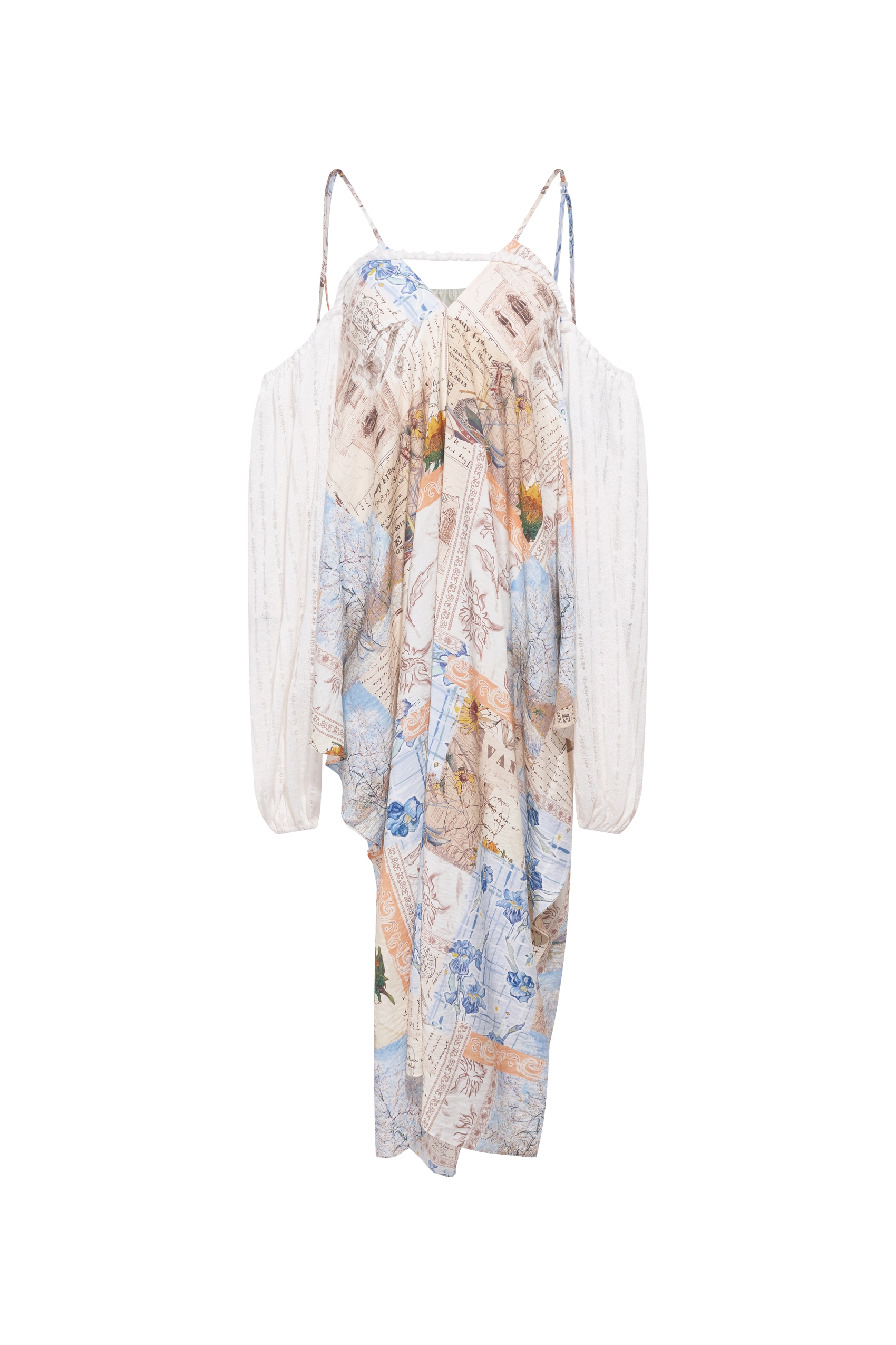 Printed Lapel Collar Midi Dress