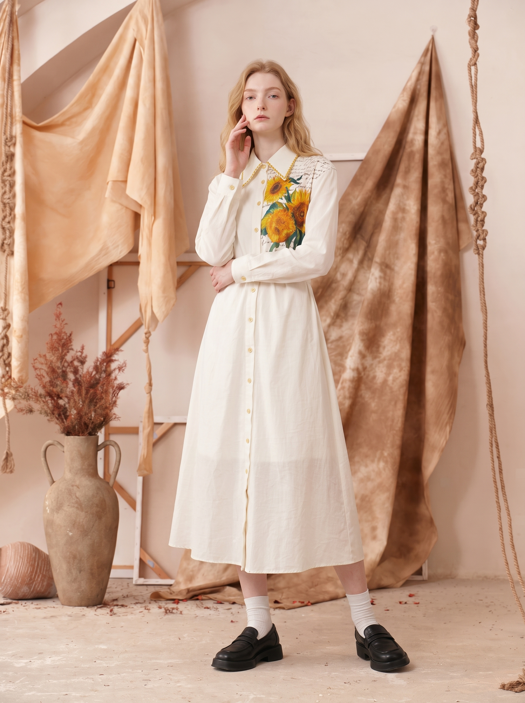 Oversized Collar Bow Dress
