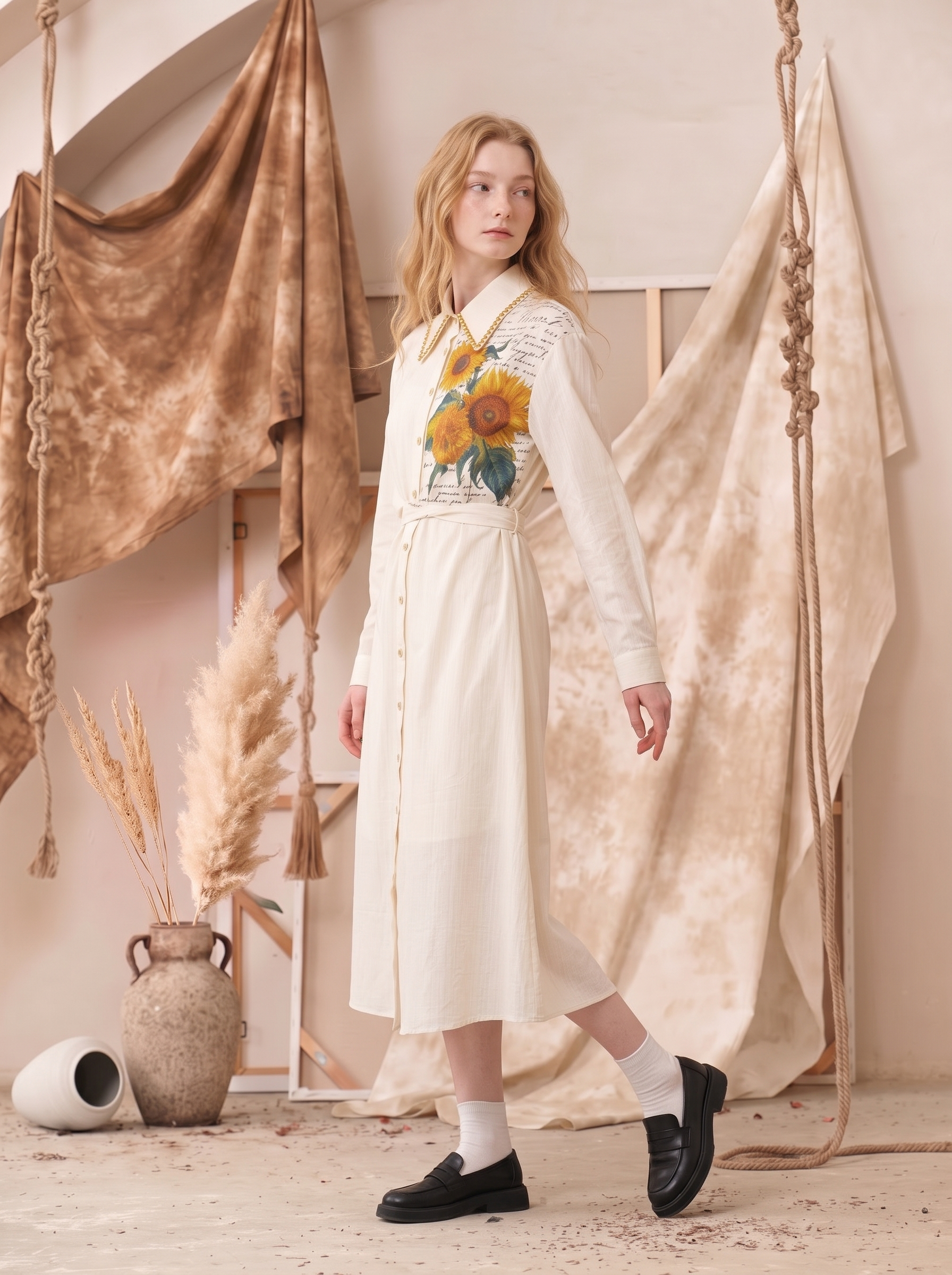 Oversized Collar Bow Dress