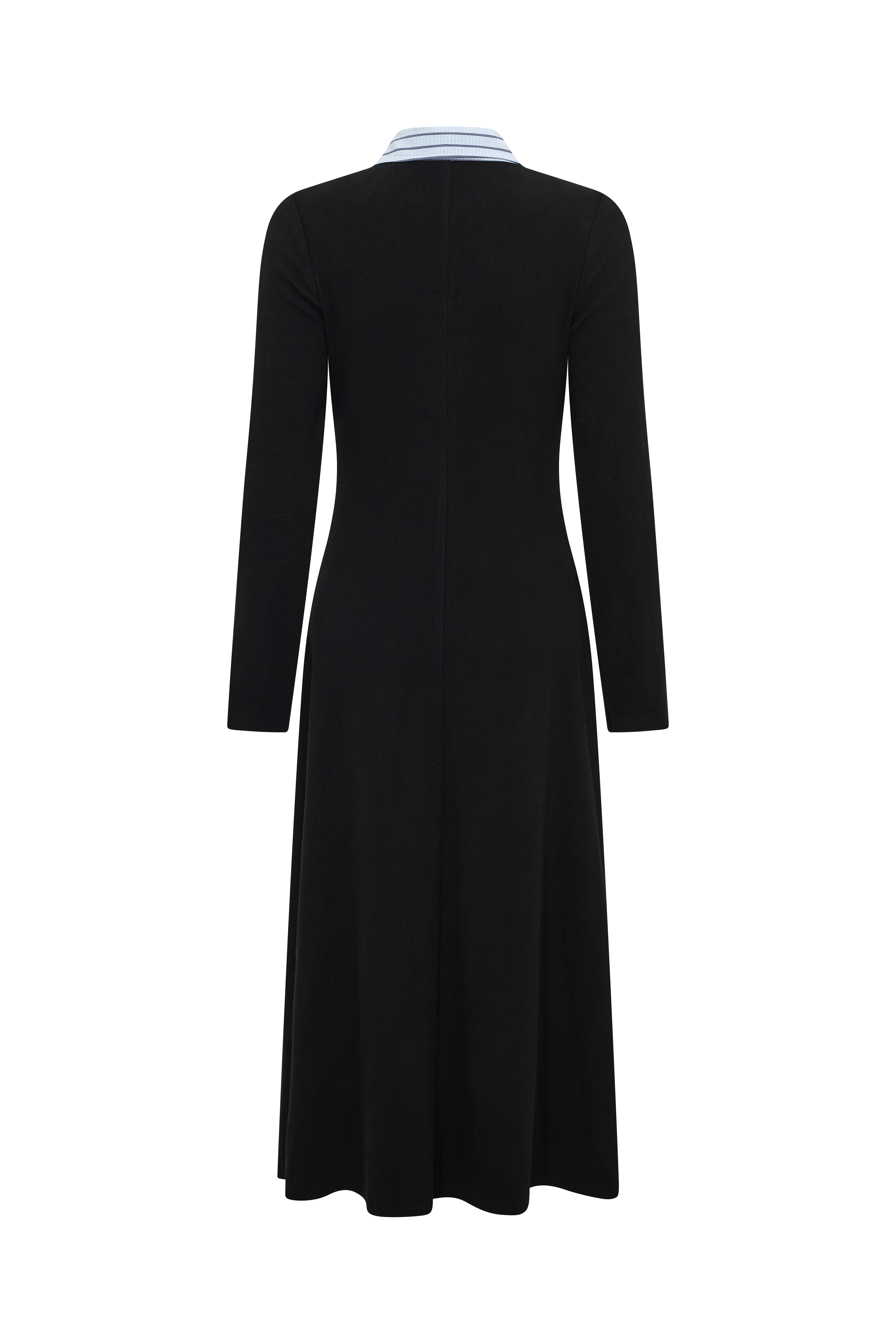 Ribbon Two-Piece Look Black Dress