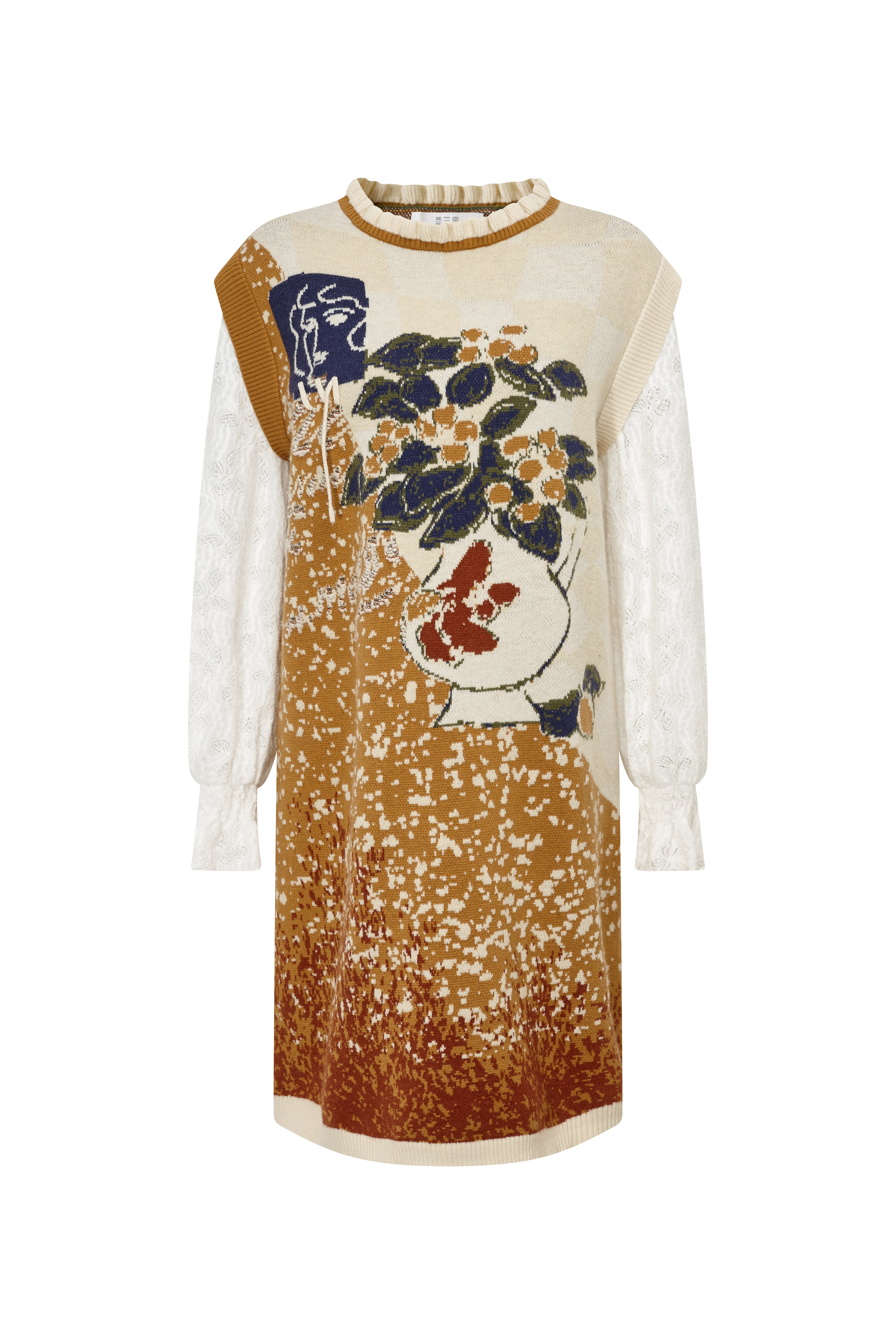 Vintage Printed Sleeveless Midi Dress