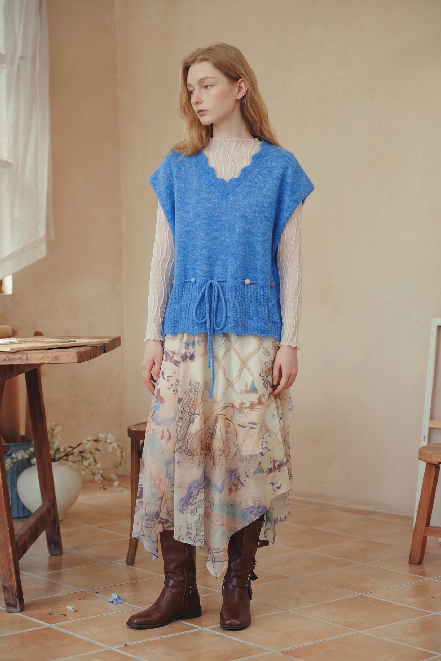 Blue Knit Vest