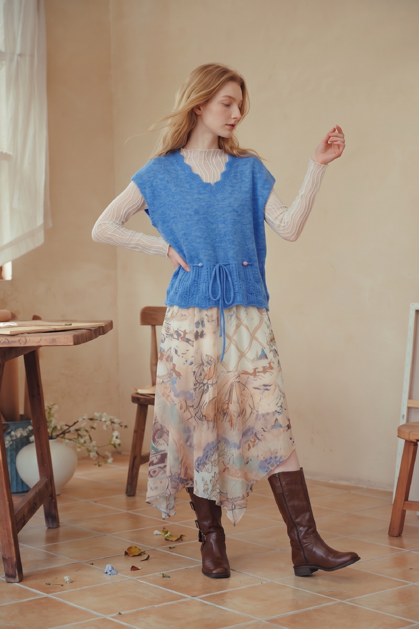 Blue Knit Vest