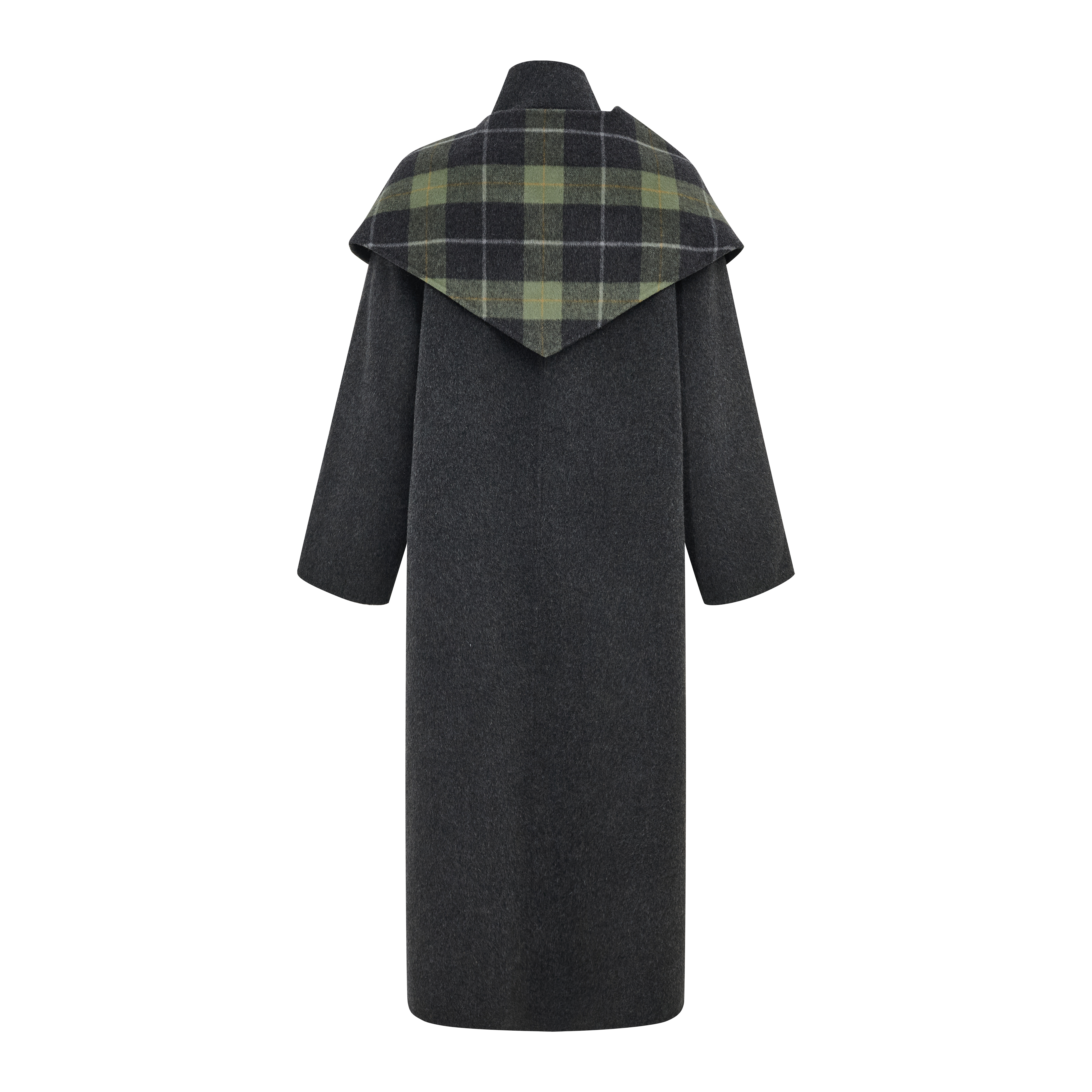 Plaid Oversized Collar Bow Wool-Blend Cropped Jacket