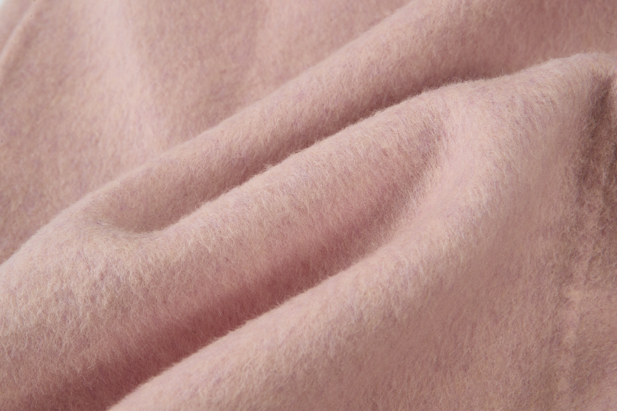 Dusty Pink Turn-Down Collar Pocket Wool-Blend Coat