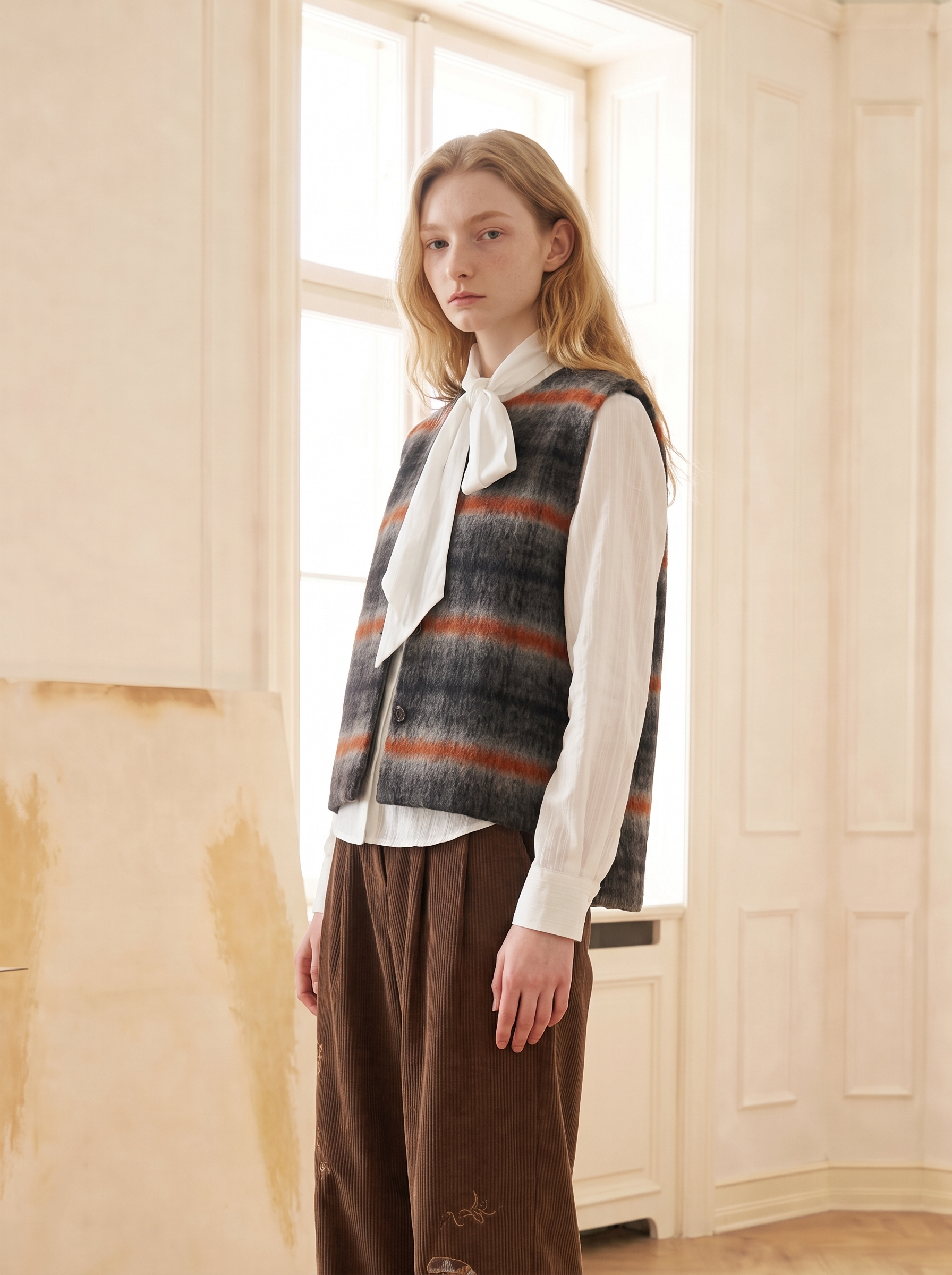Artistic Plaid Wool Coat