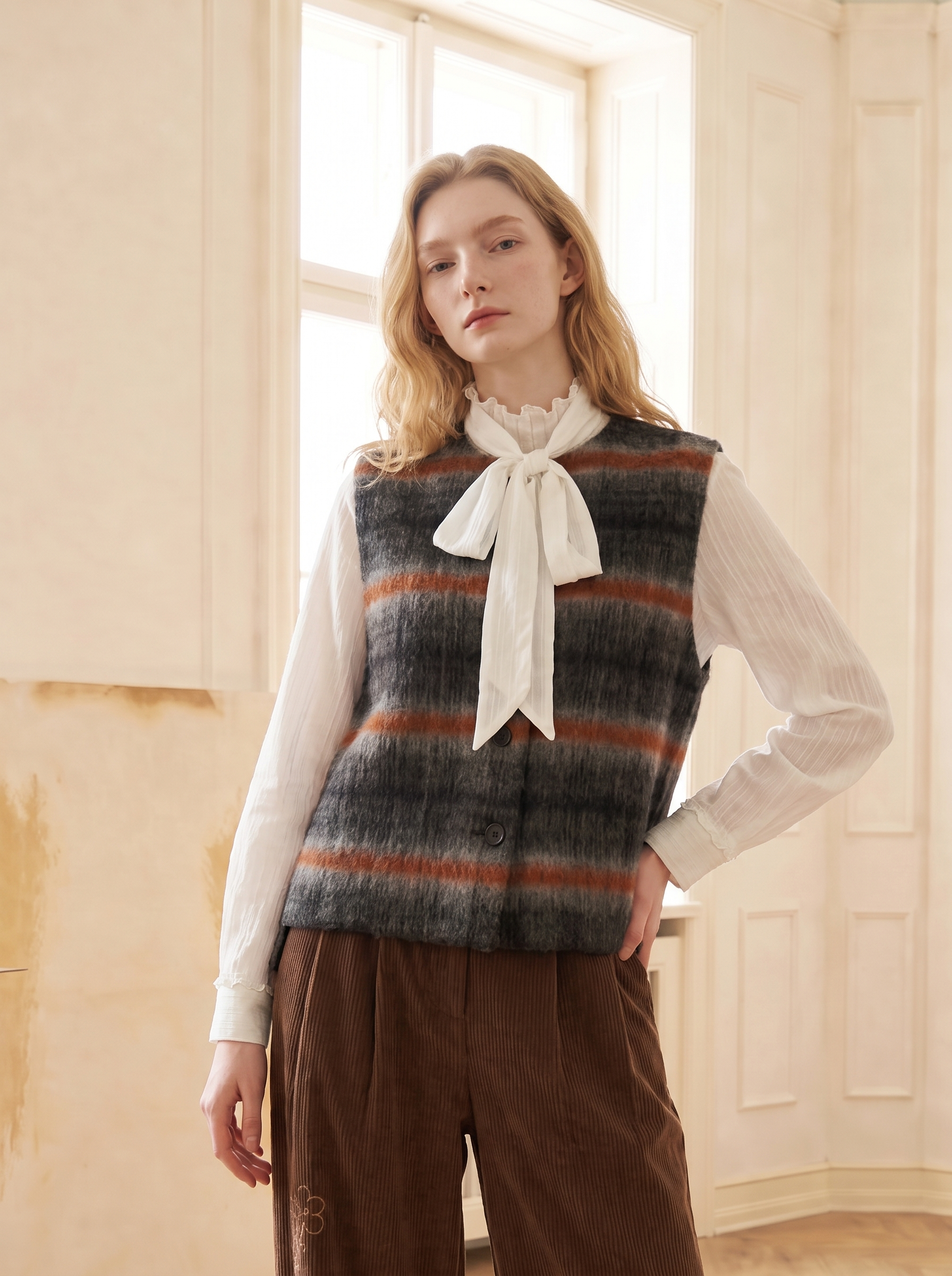 Artistic Plaid Wool Coat