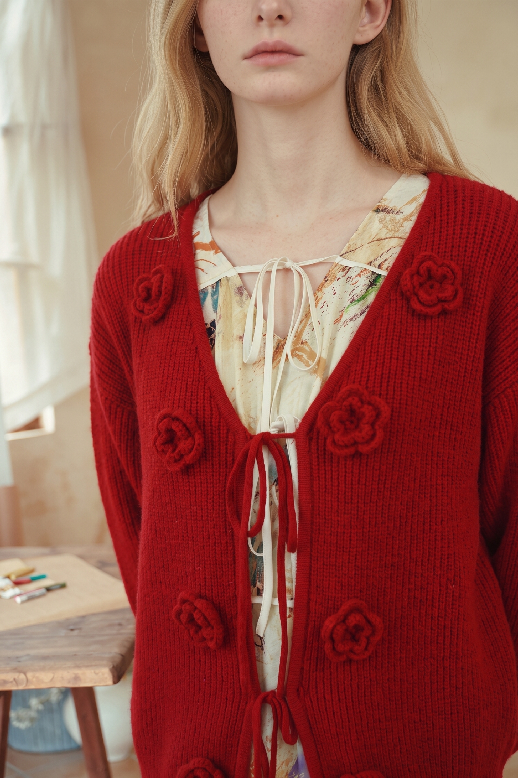 Burgundy Textured Knit Top