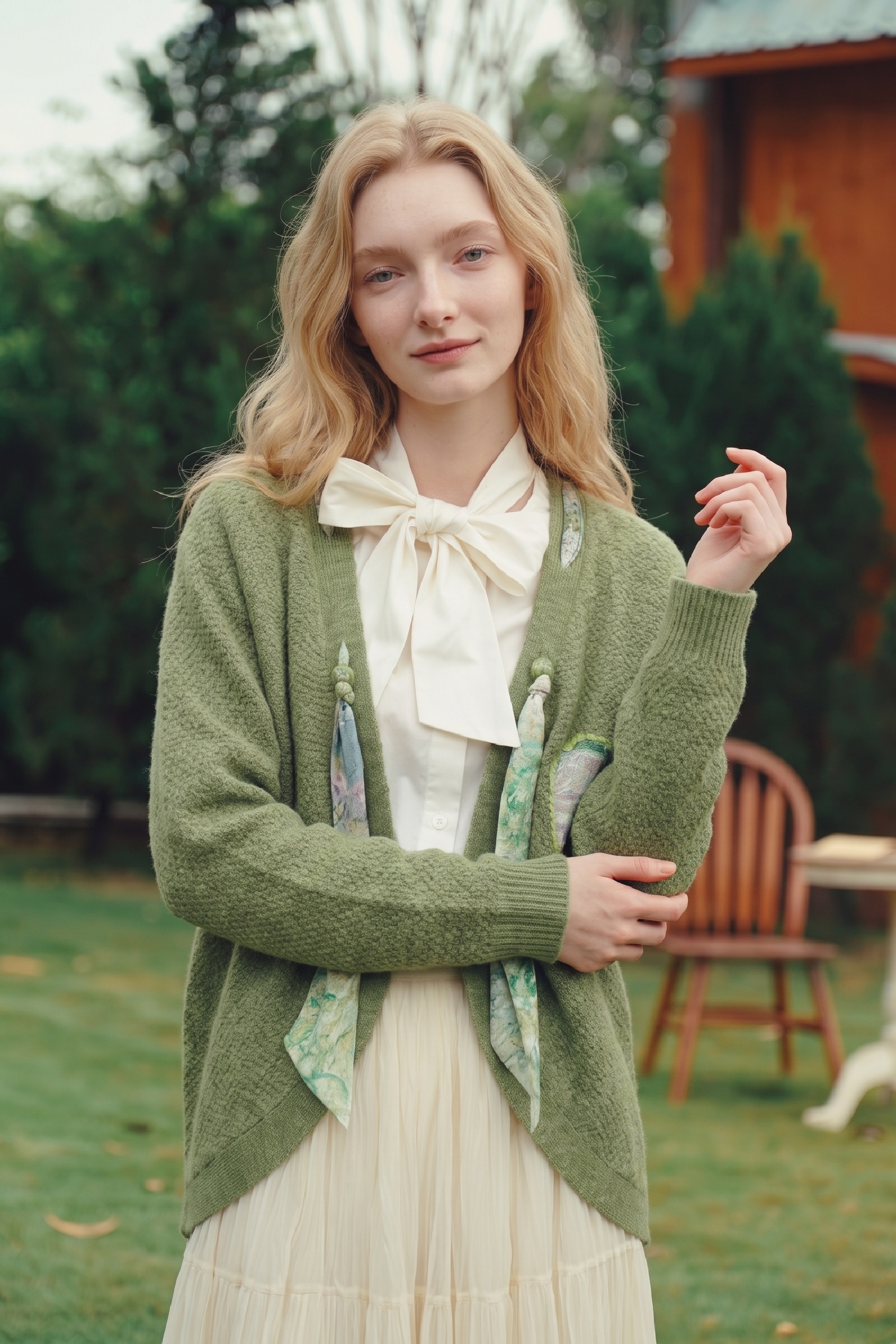 Printed Knit Cardigan-LYONSENS