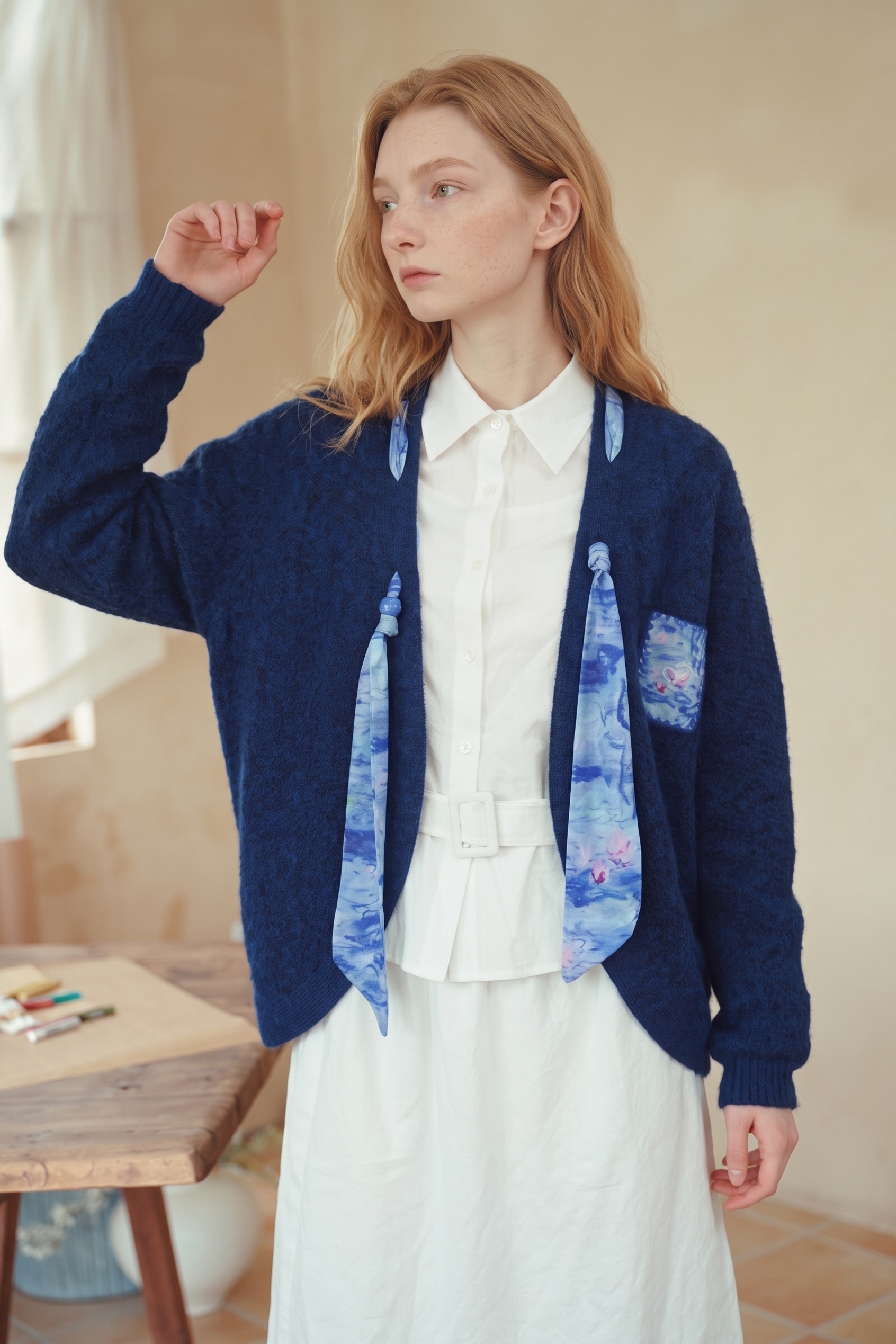 Printed Knit Cardigan-LYONSENS