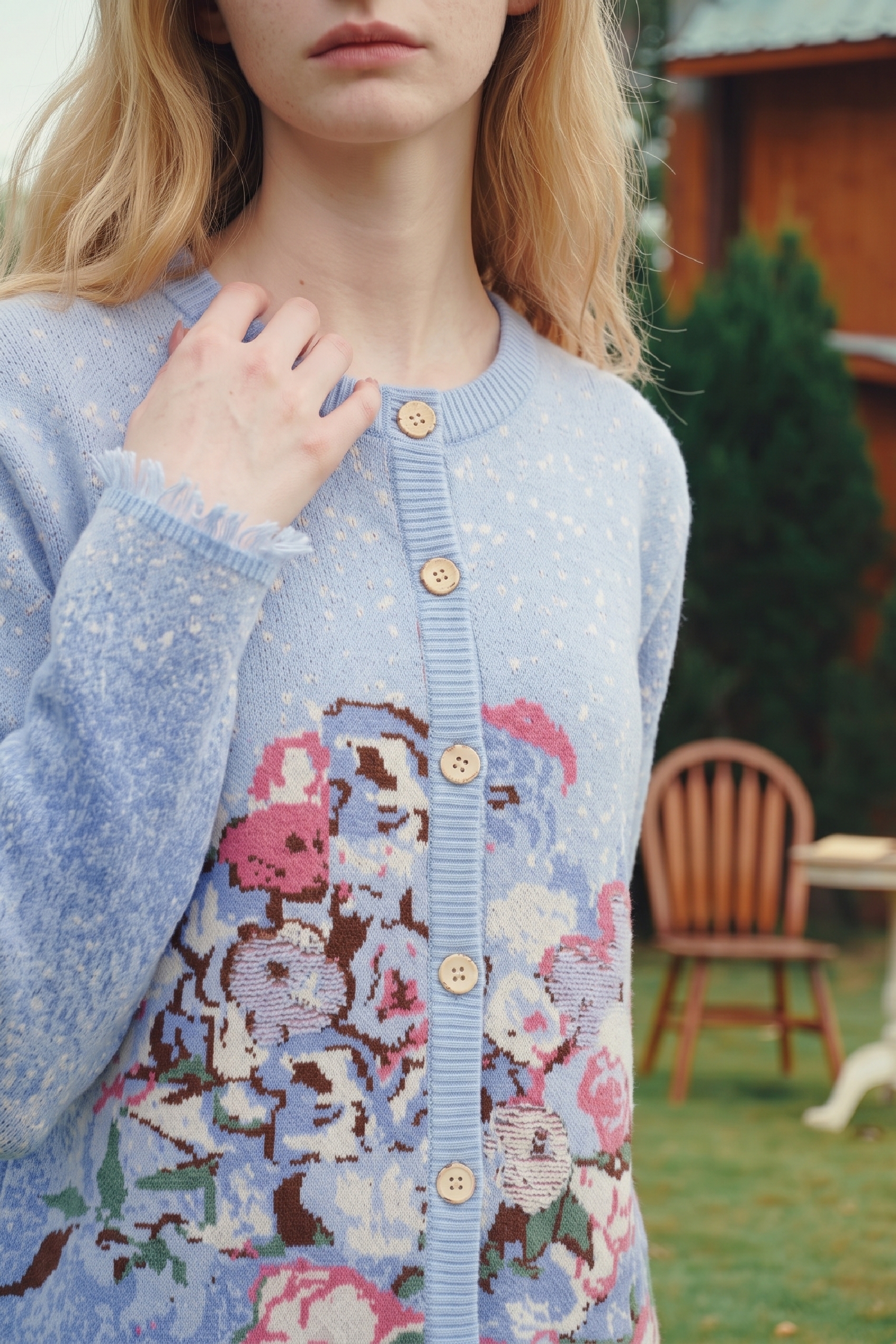 Printed Knit Cardigan-LYONSENS