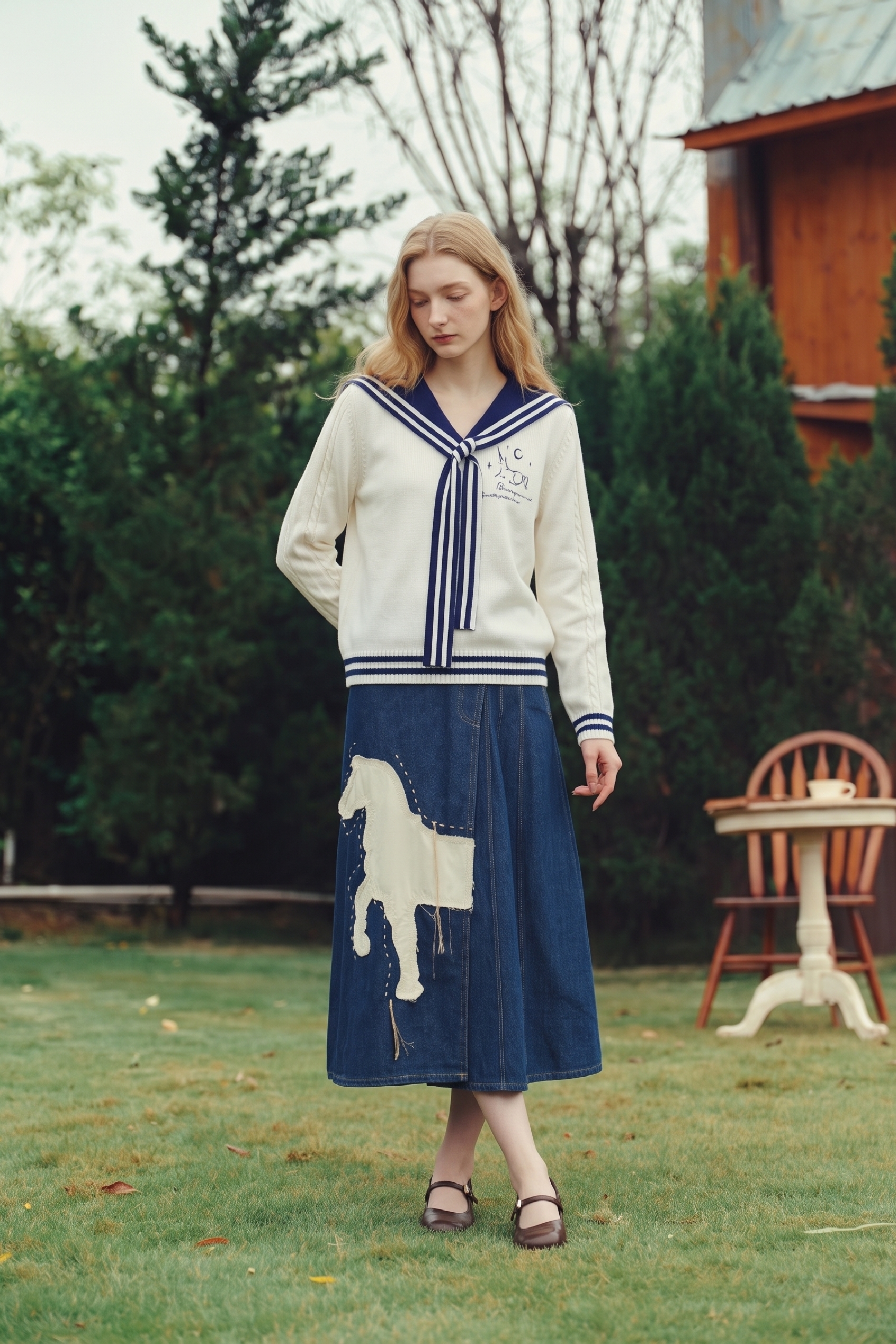Embroidered Knit Top-LYONSENS