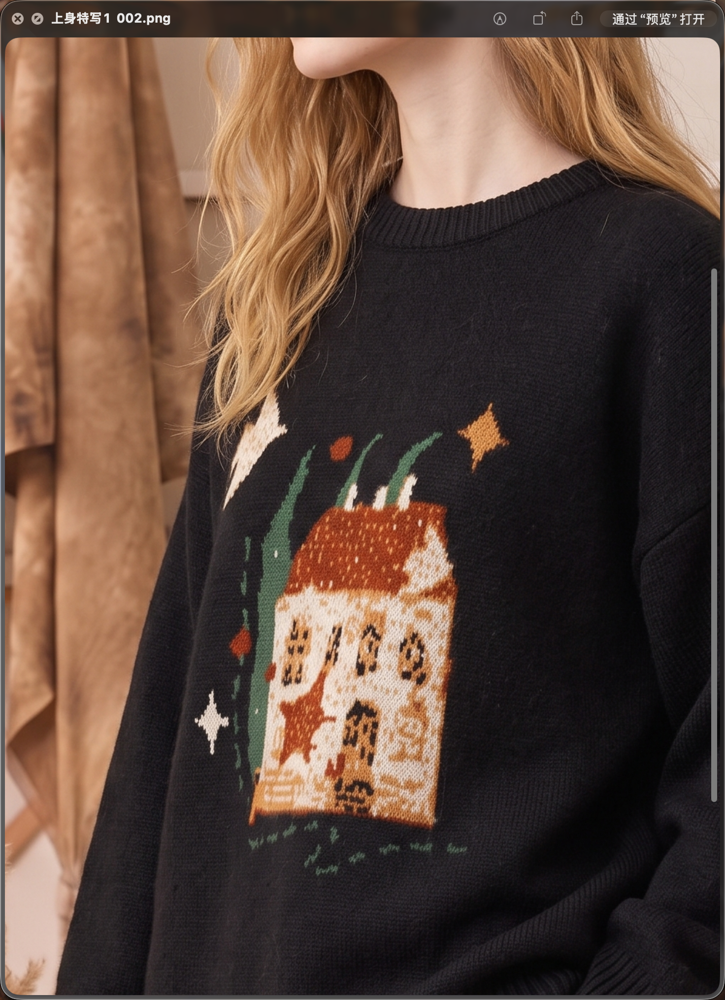 Black Boat Neck Floral Embroidered Pullover Sweater
