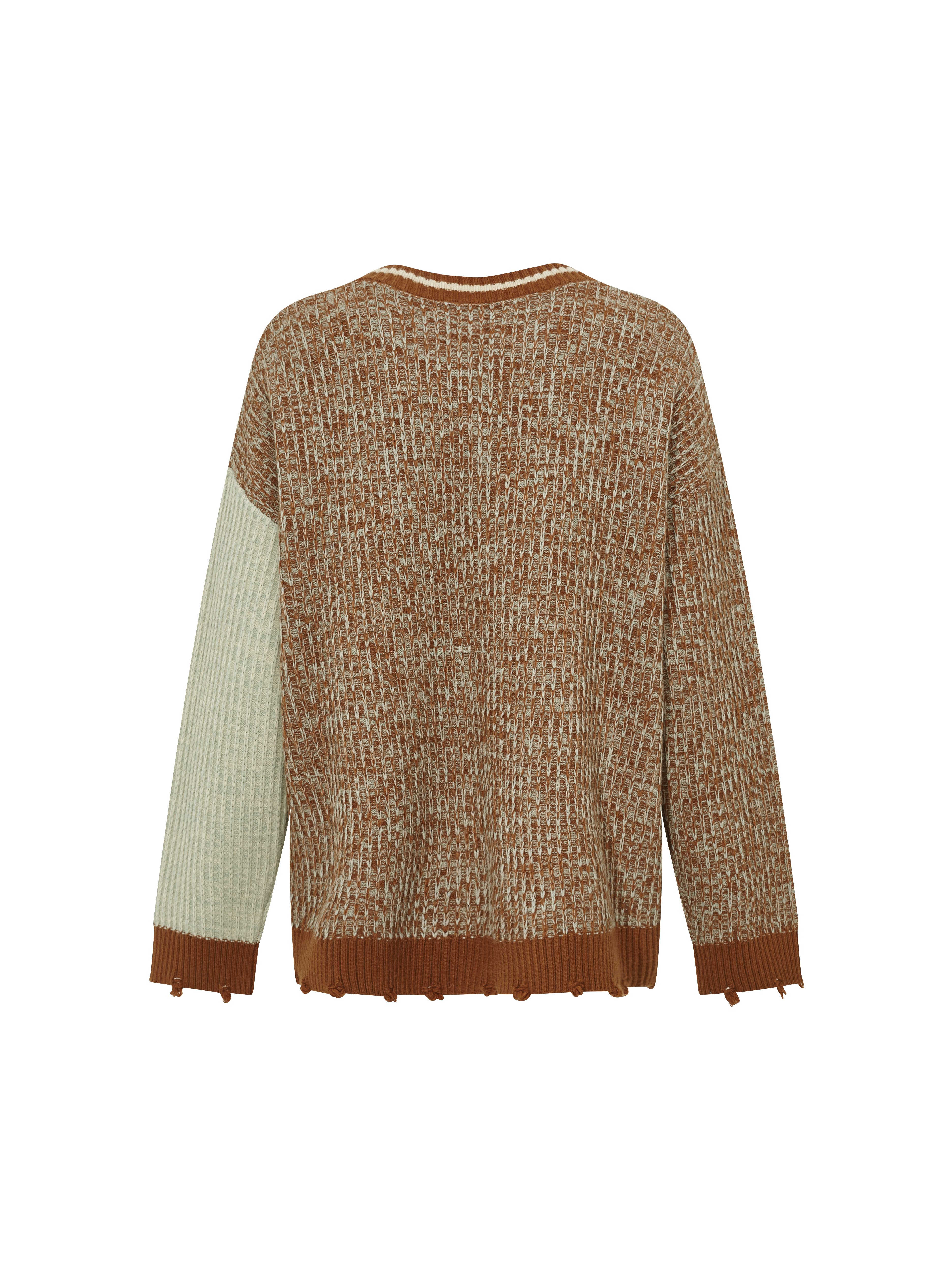 Vintage Ethnic Jacquard V-Neck Knit Cardigan