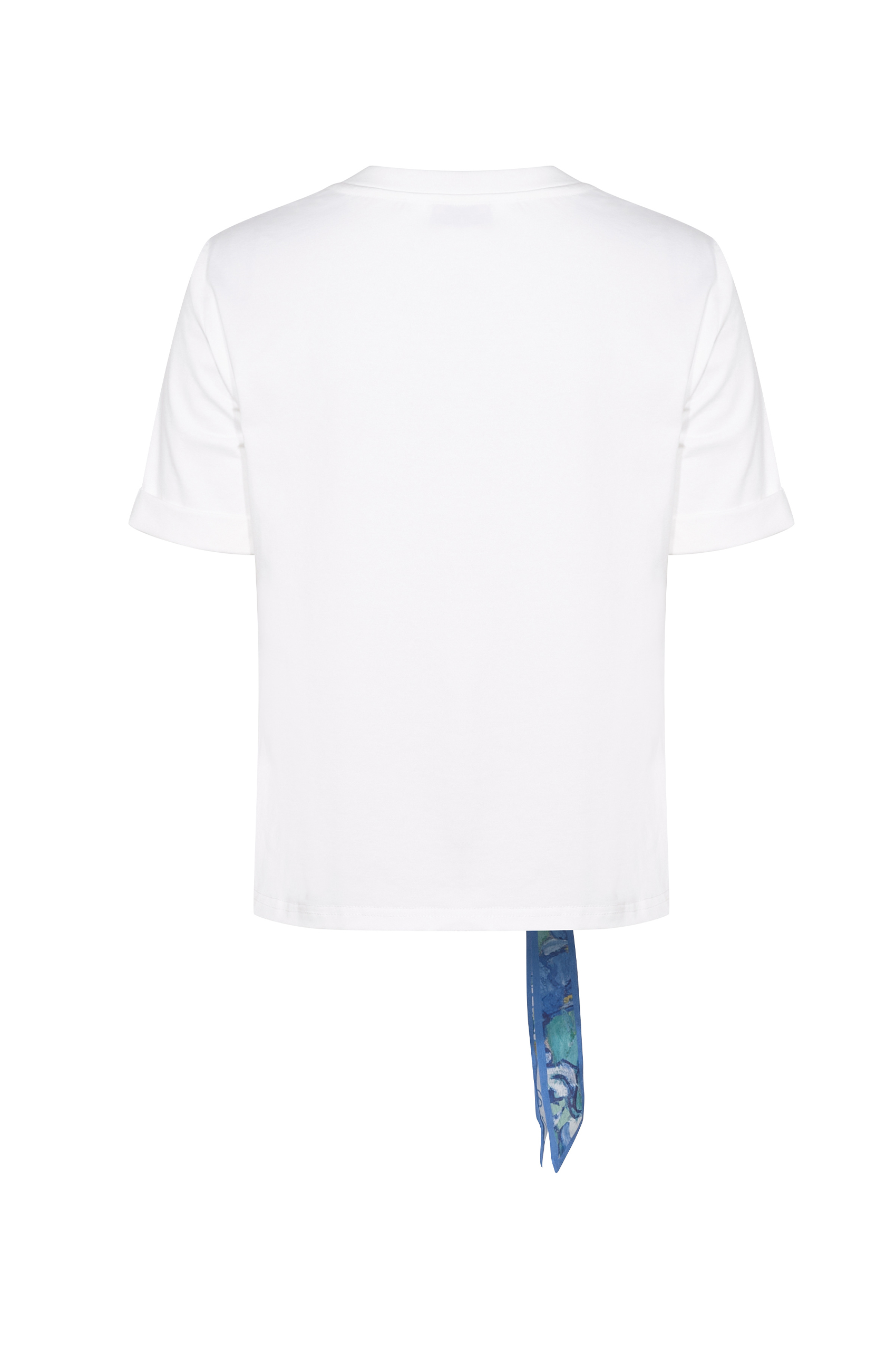 Ribbon Detail Printed Short Sleeve Top