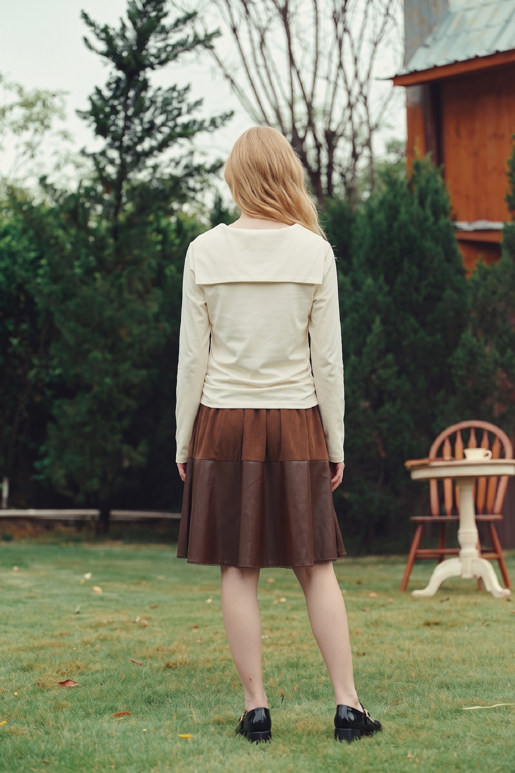 Sailor Collar Long Sleeve Top