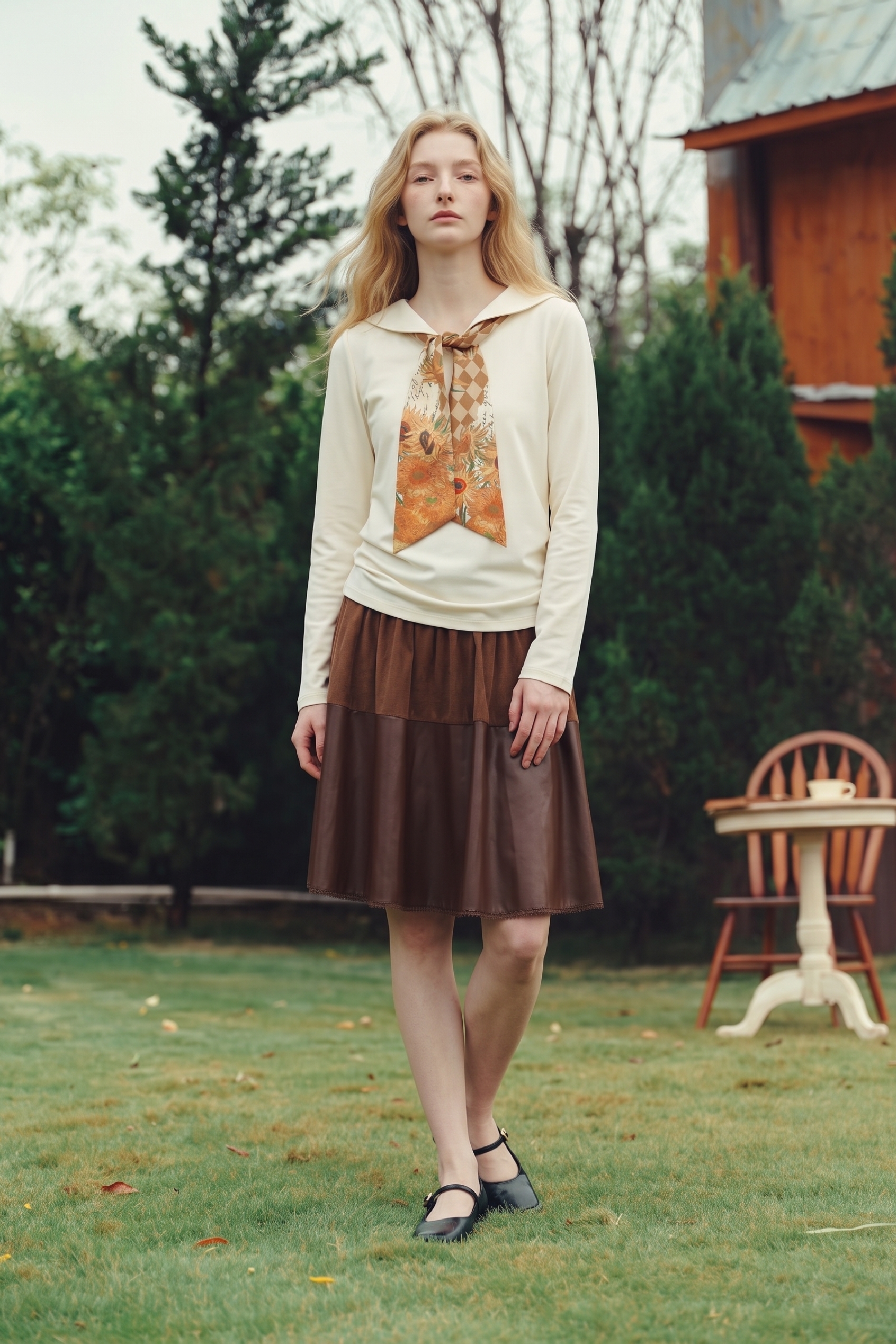 Sailor Collar Long Sleeve Top