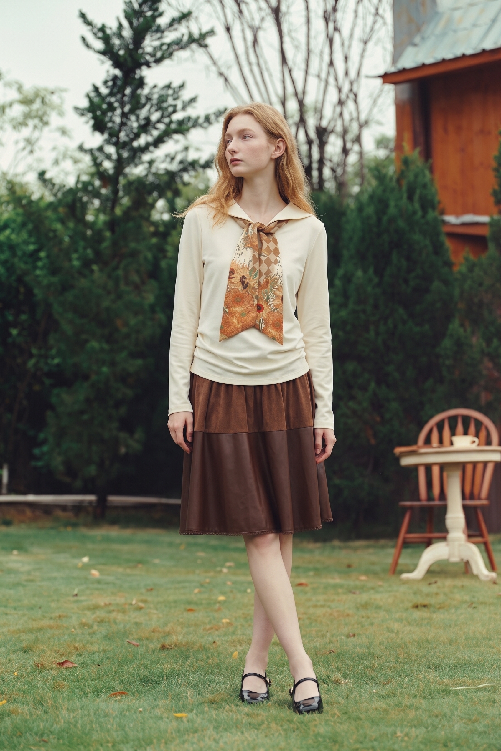 Sailor Collar Long Sleeve Top