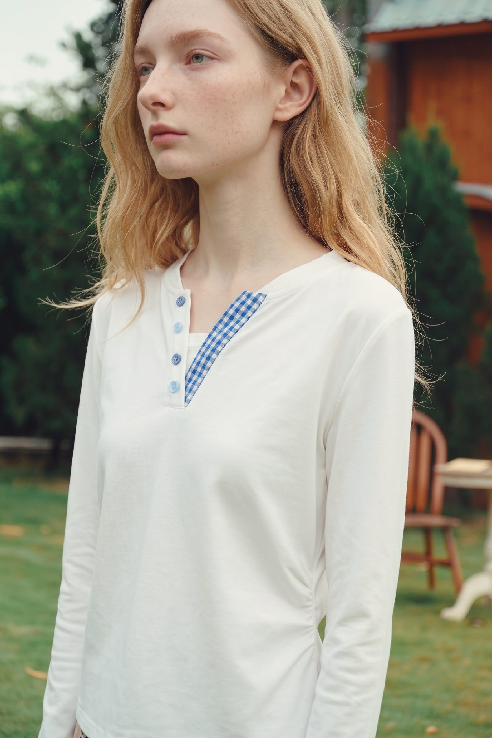 V-Neck Long Sleeve Top