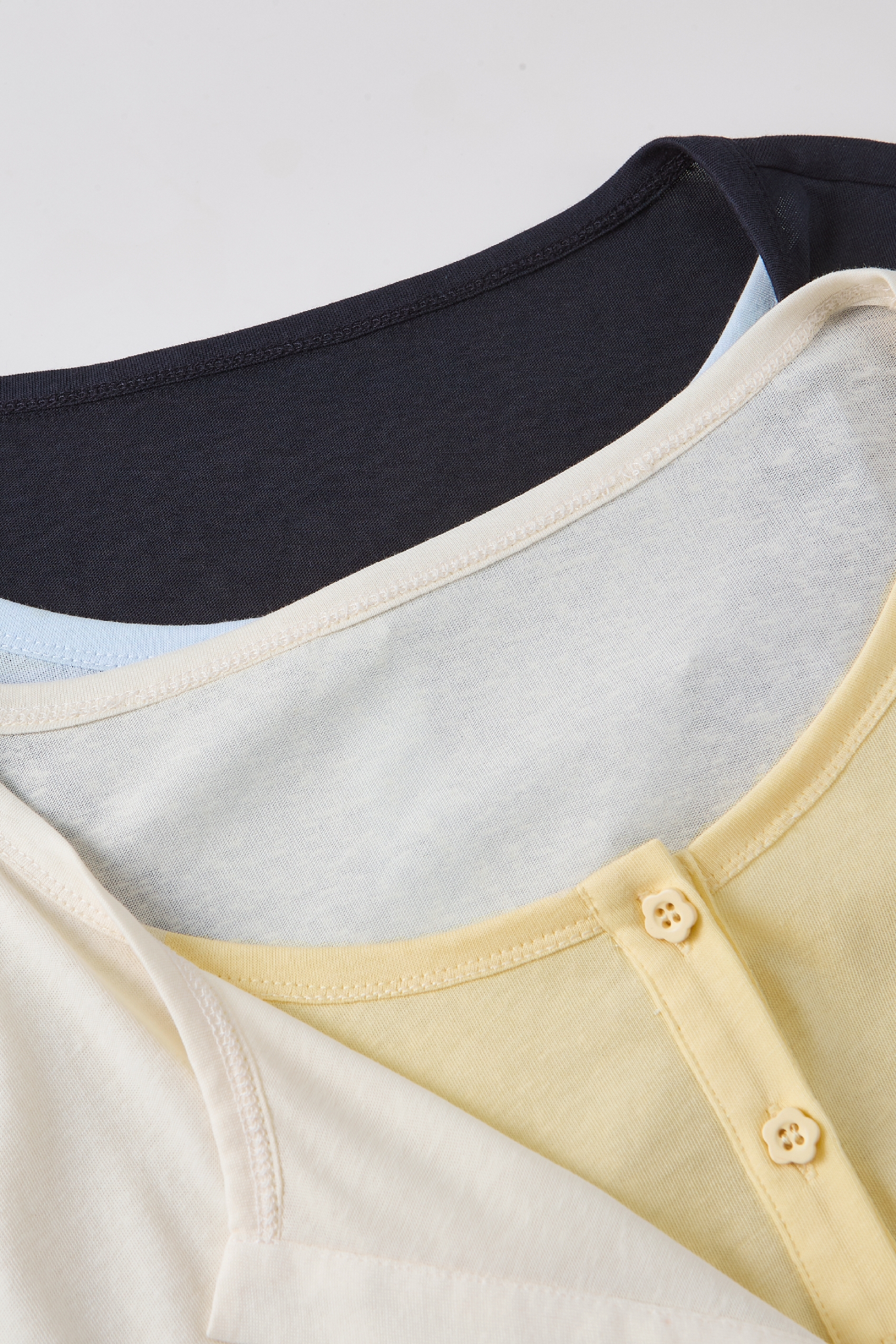 Ivory Layered V-Neck Long Sleeve Top-LYONSENS