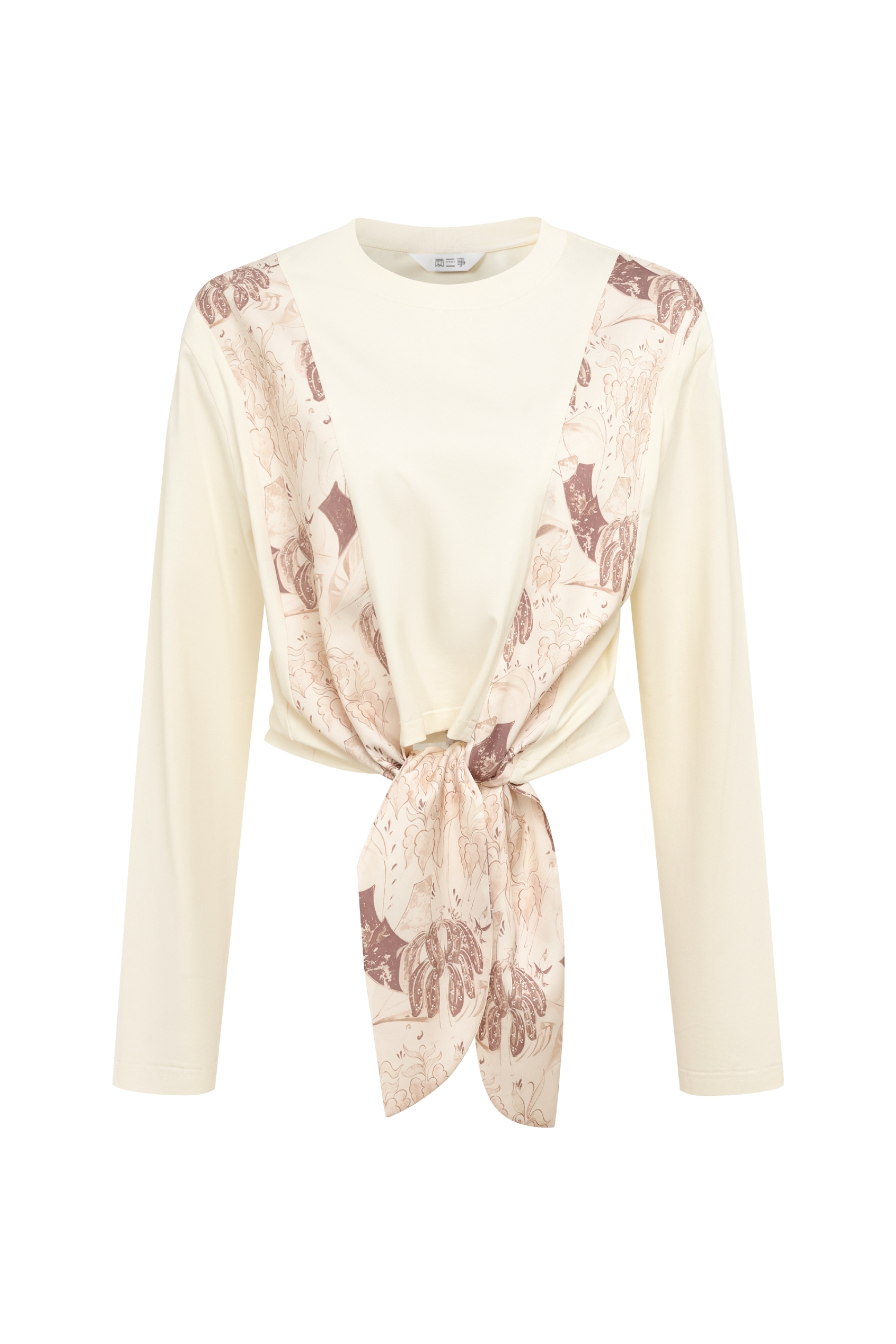 Spliced Printed Knit Top