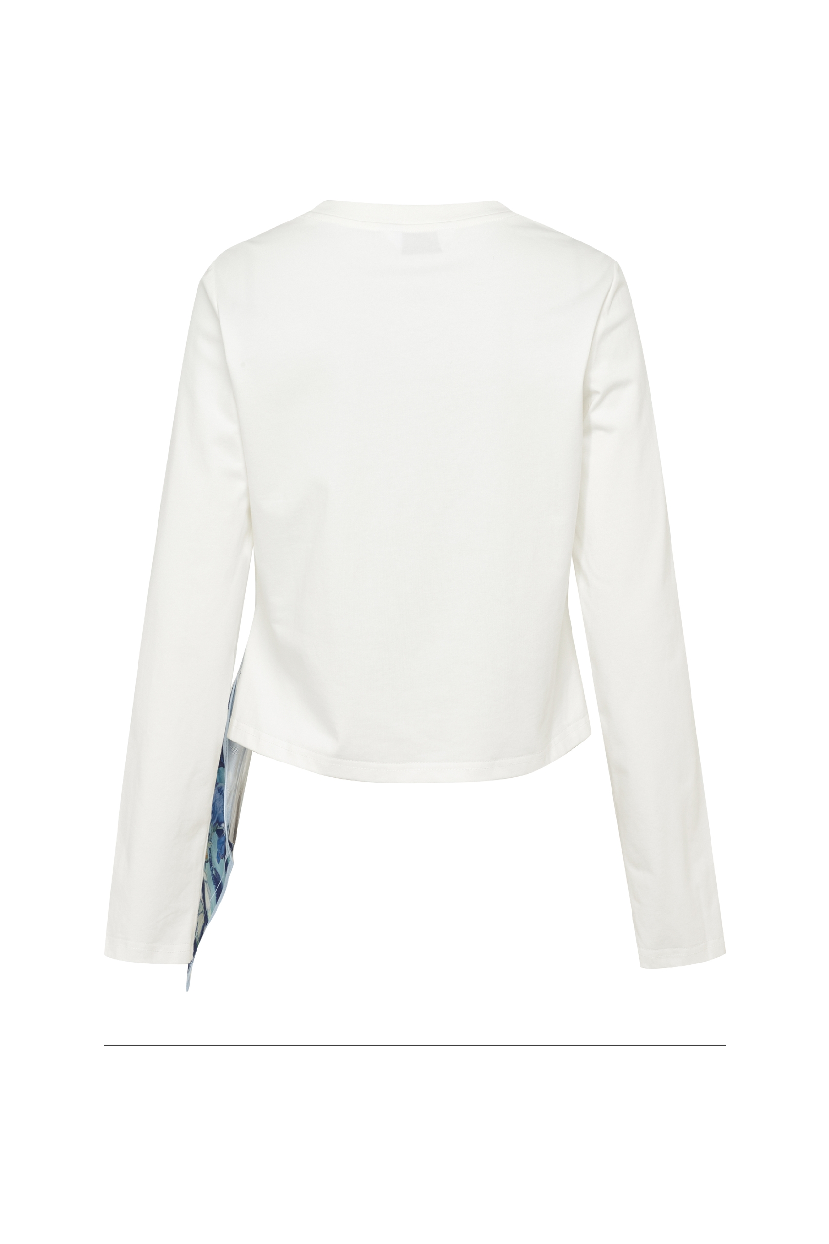 Spliced Off‑the‑Shoulder Long‑sleeve Top
