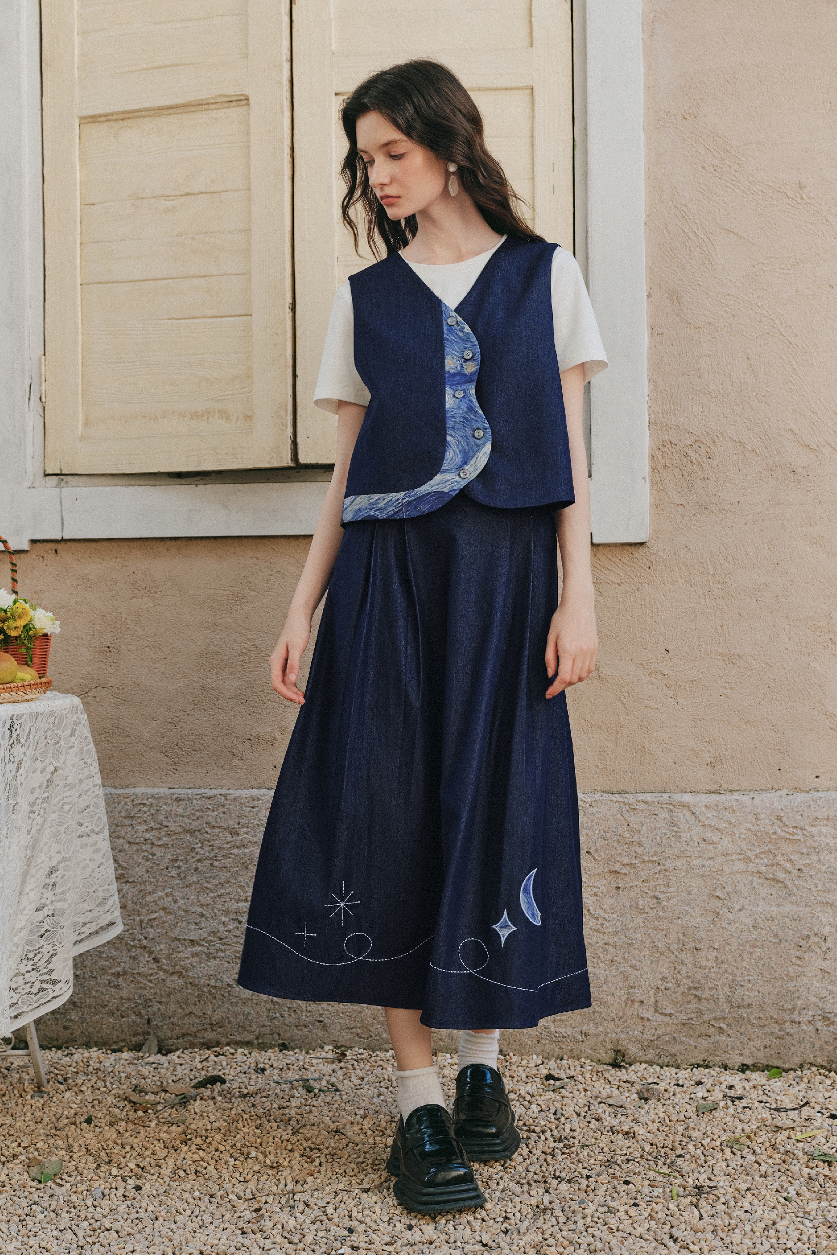 Waist Cinched Long Uniform Dress