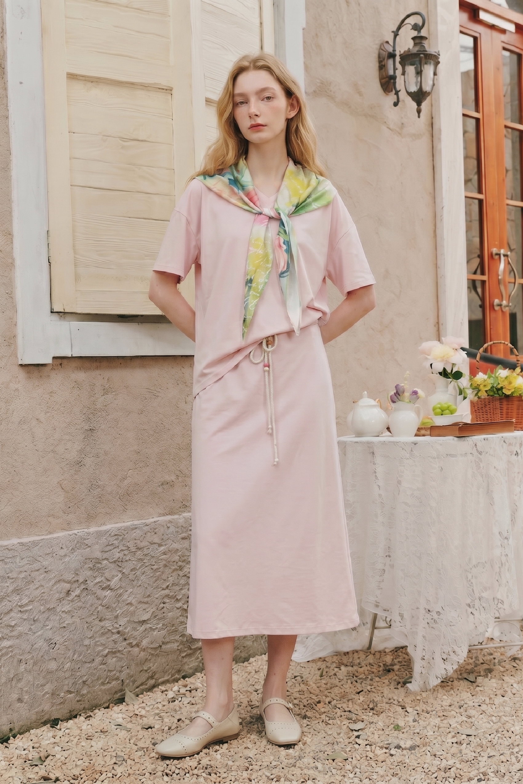Korean Vibe Floral Two Piece Outfit Set-LYONSENS