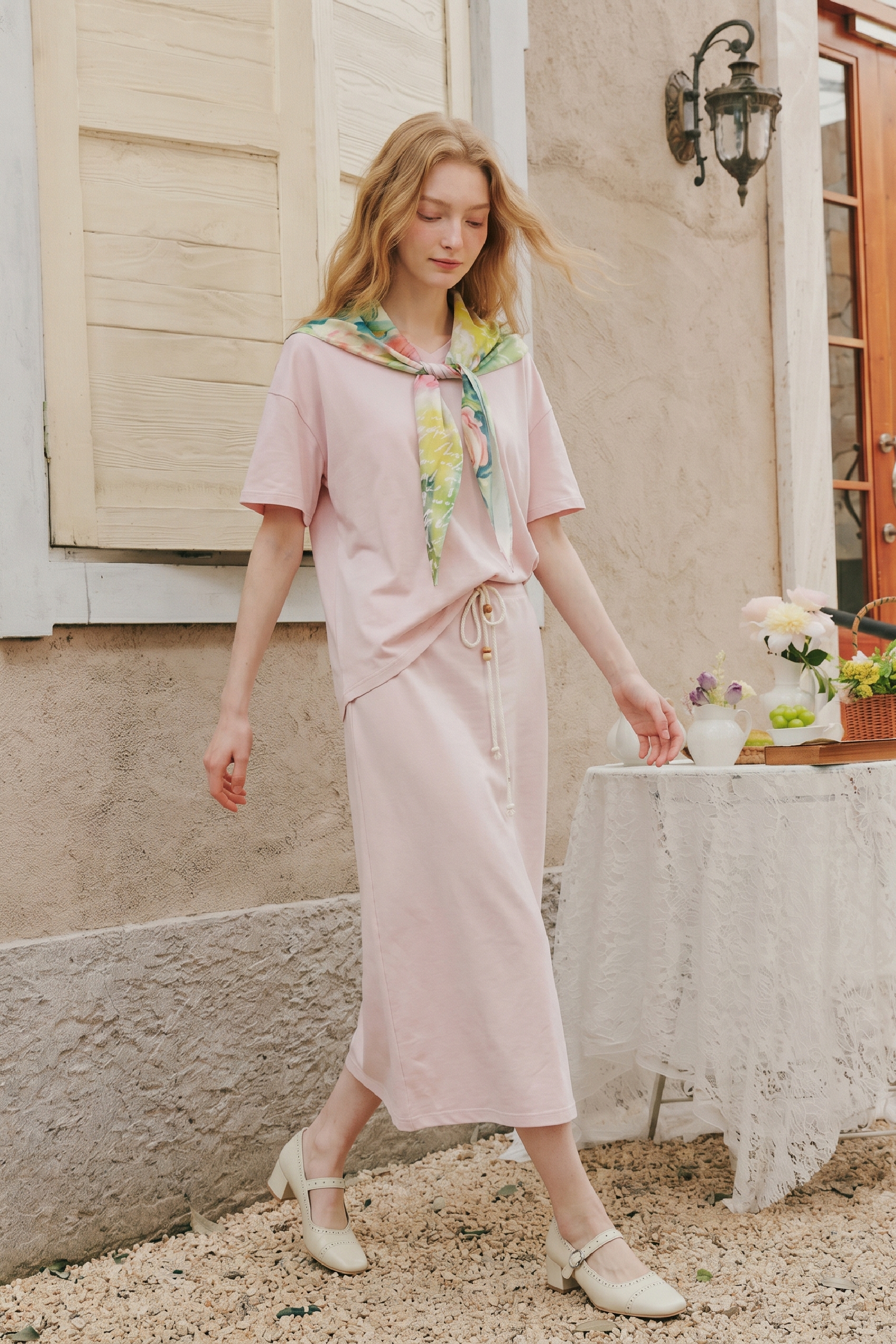 Korean Vibe Floral Two Piece Outfit Set-LYONSENS