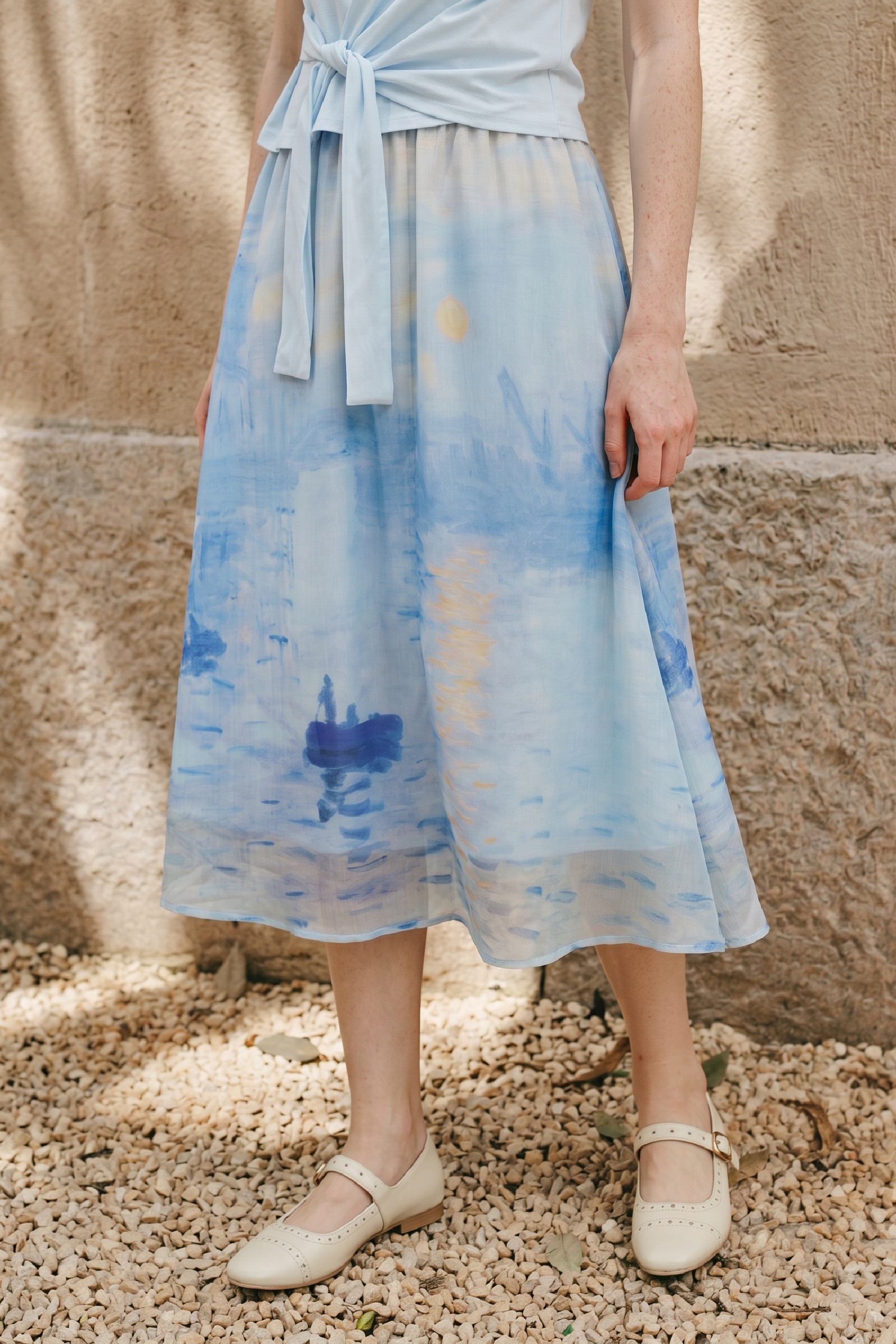 Gradient Print Casual Two Piece Set
