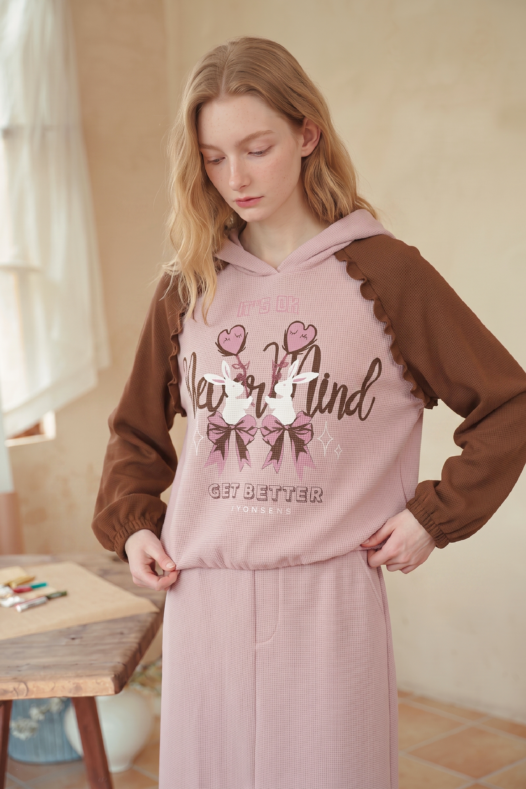 Hoodie & Midi Skirt Two-Piece Set-LYONSENS