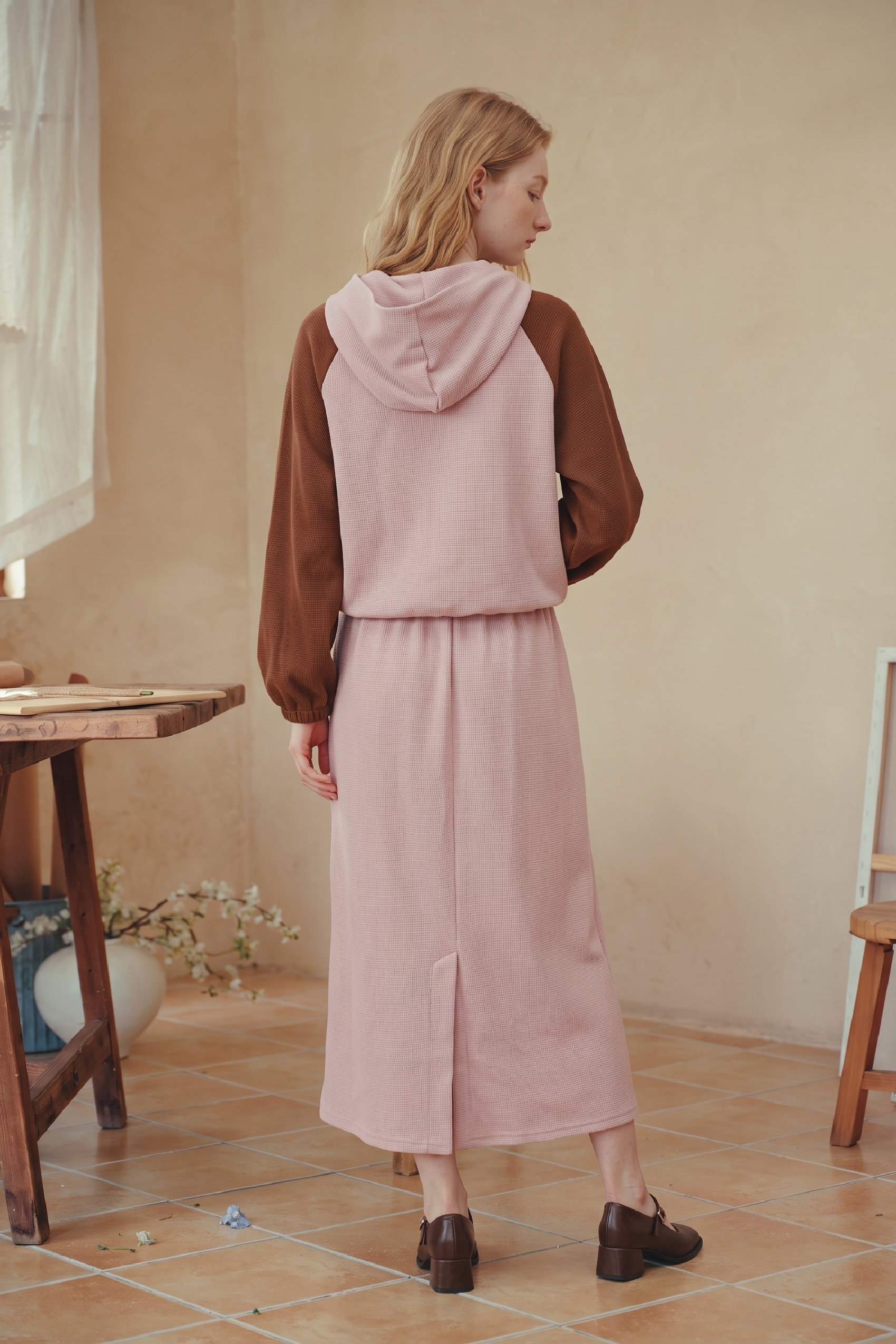 Hoodie & Midi Skirt Two-Piece Set-LYONSENS