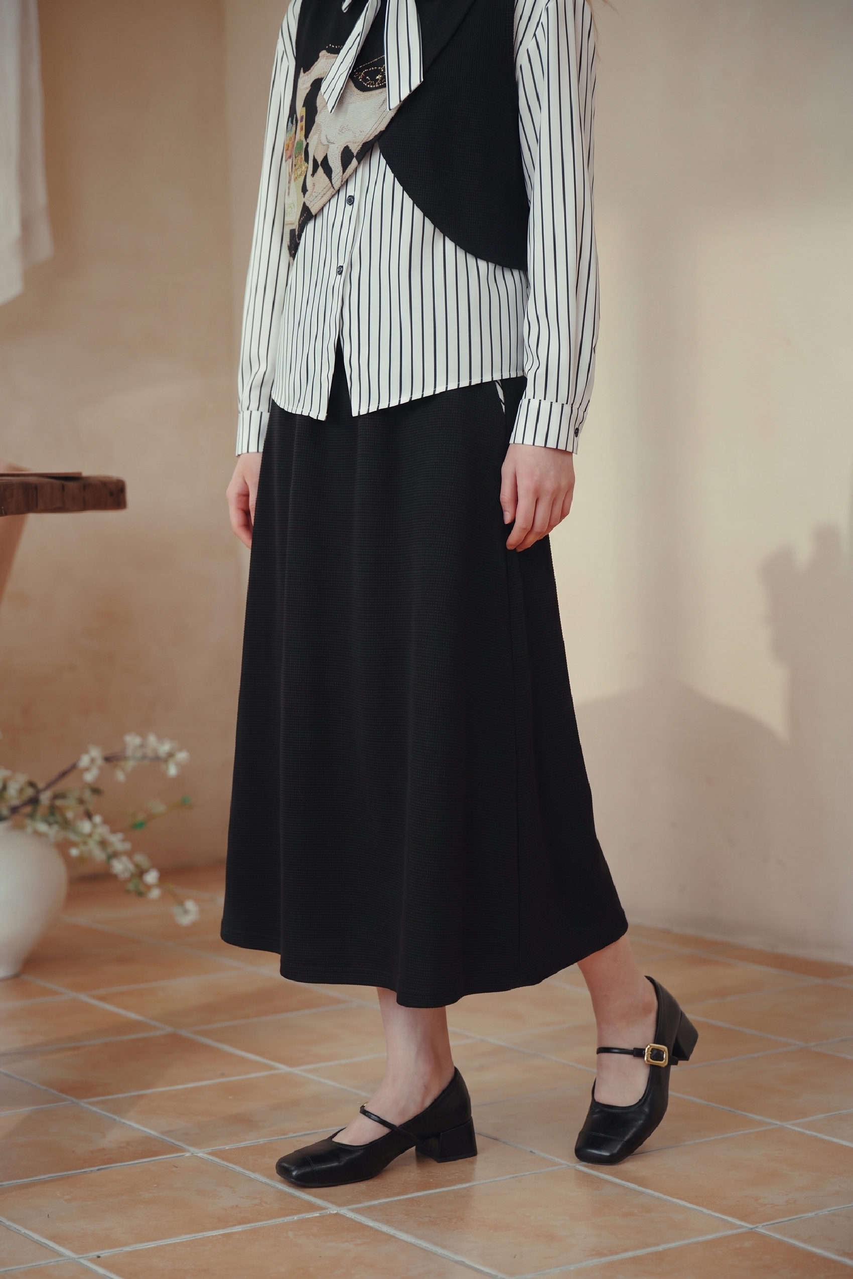 Striped Shirt & Skirt Matching Set-LYONSENS