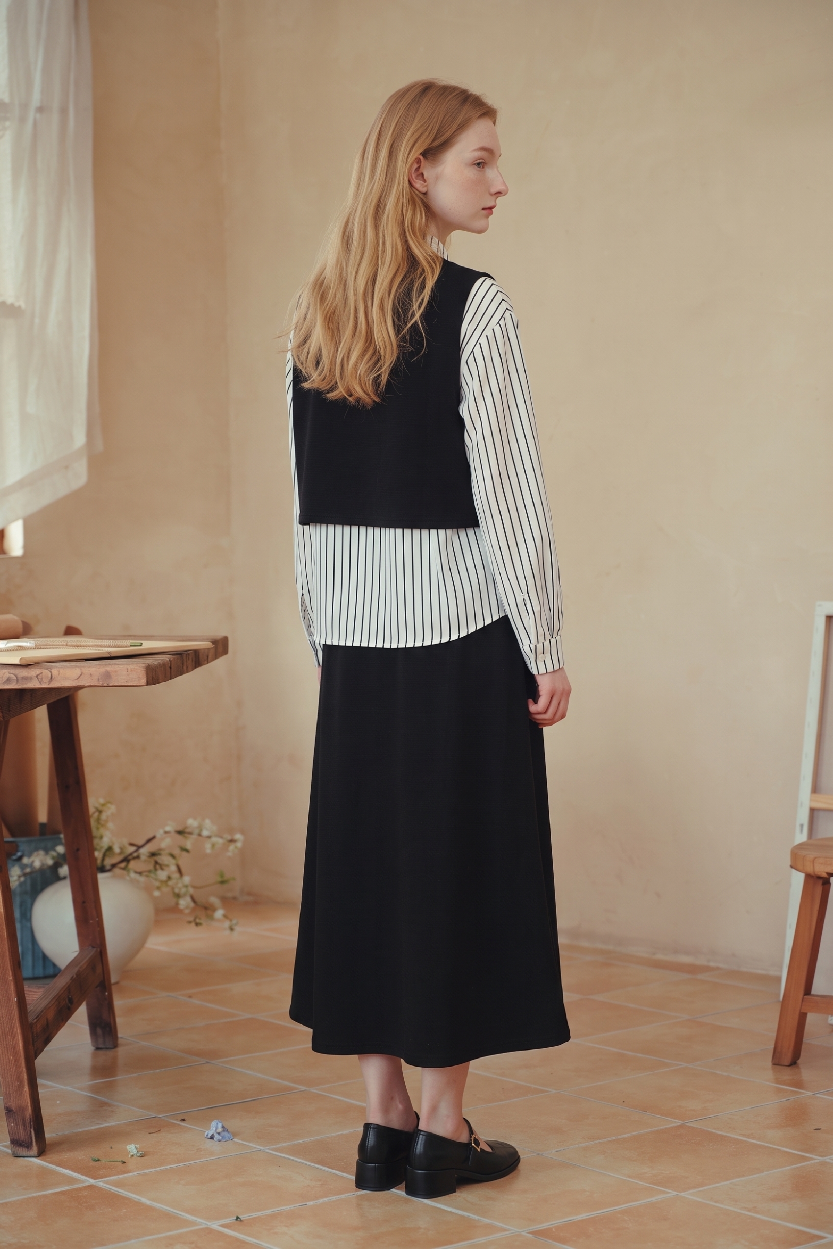 Striped Shirt & Skirt Matching Set-LYONSENS