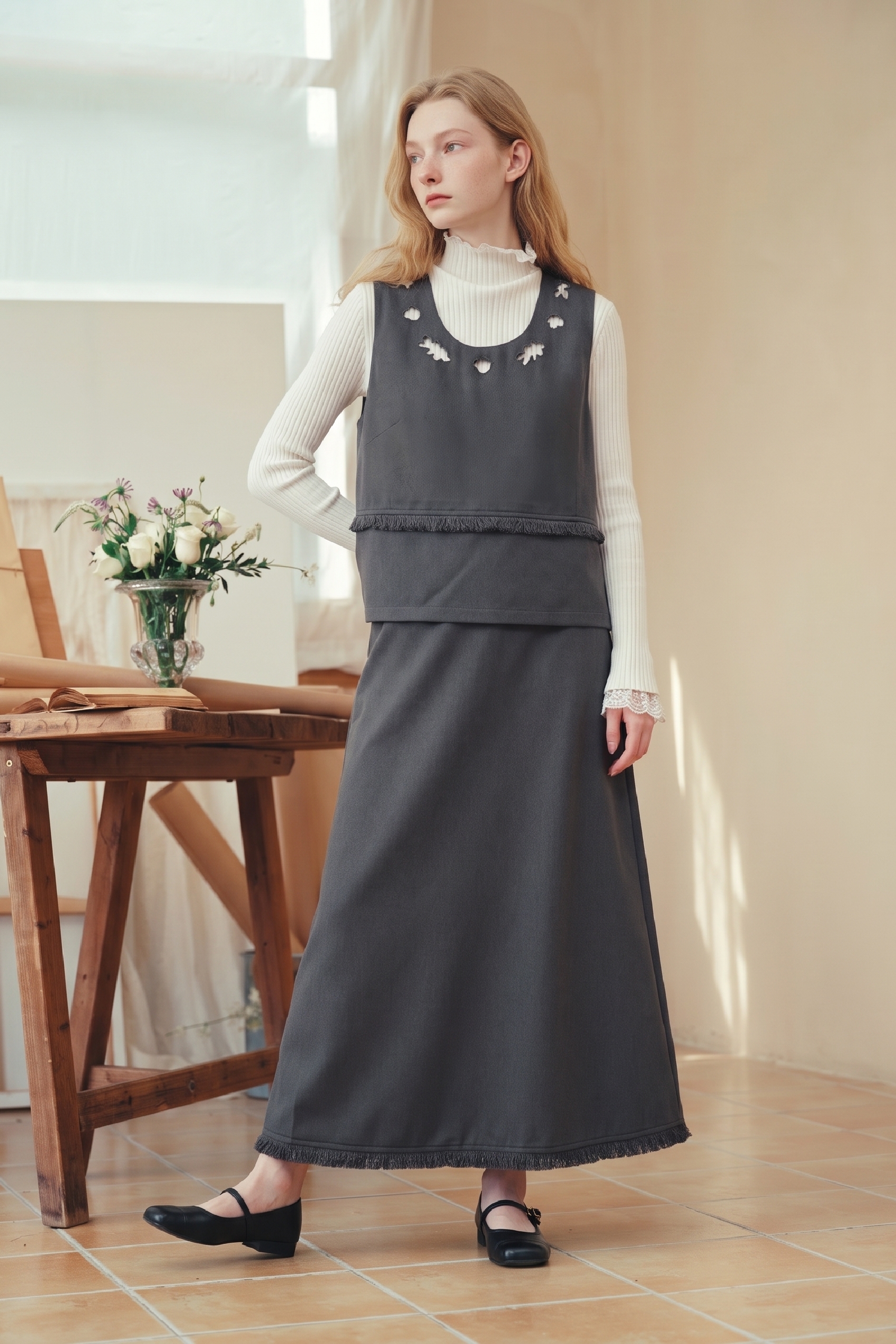 Sleeveless Top and Skirt Two‑piece Set-LYONSENS