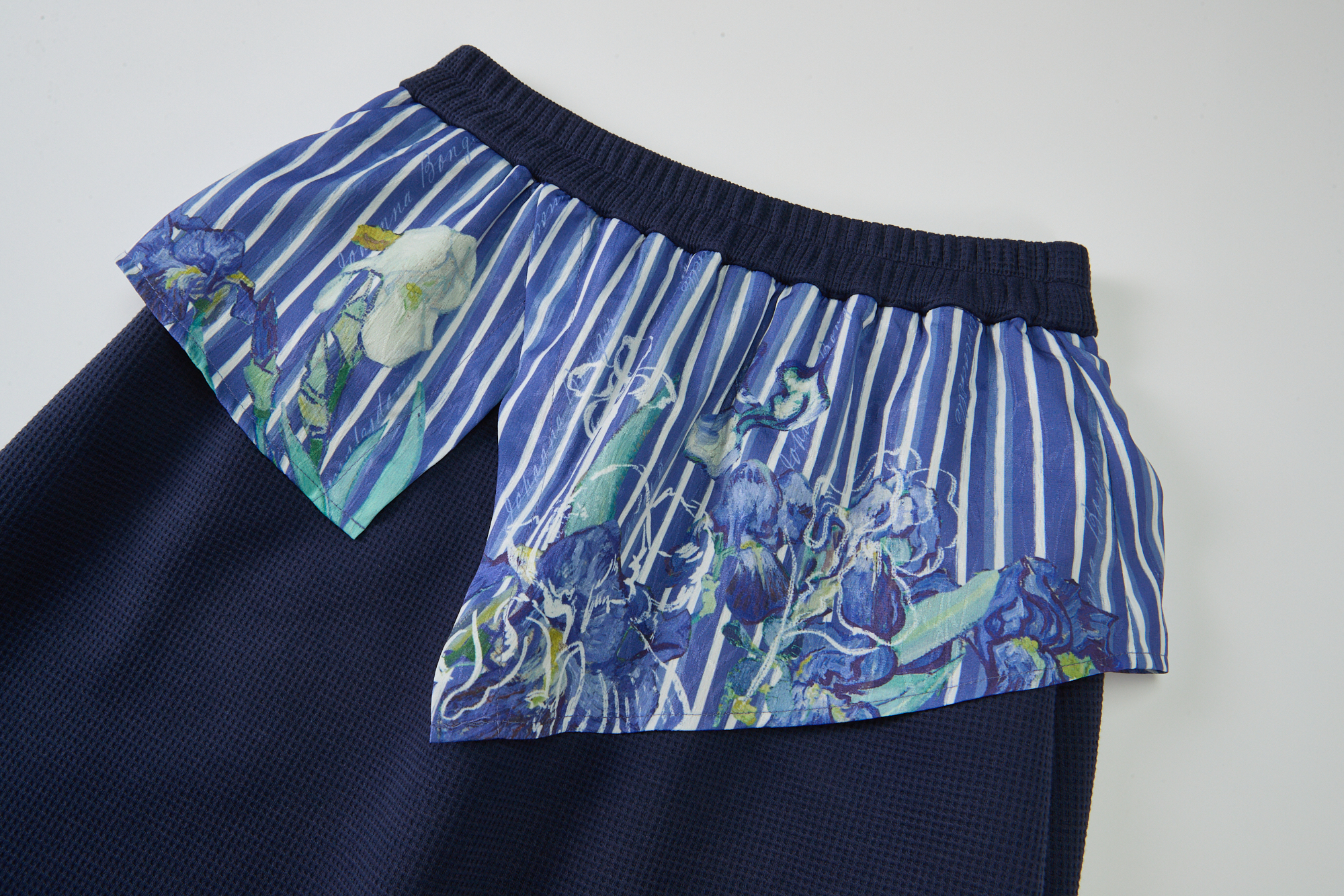 Sailor Collar Cropped Top Two-Piece Set