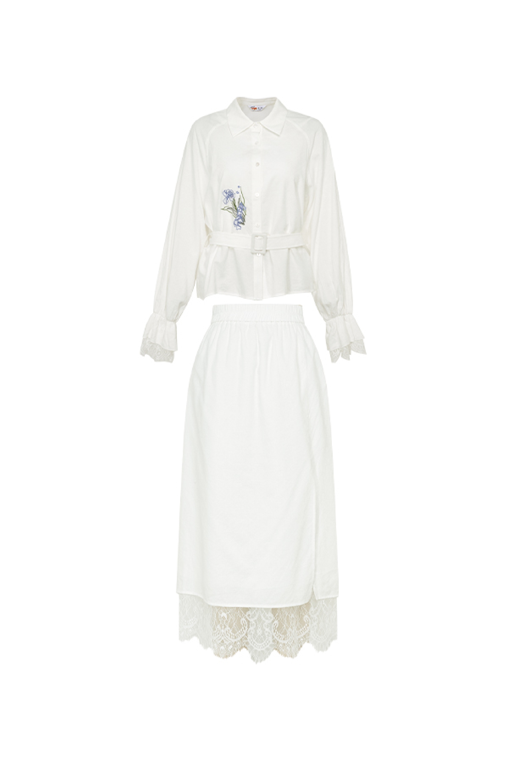 White Lace Skirt-LYONSENS