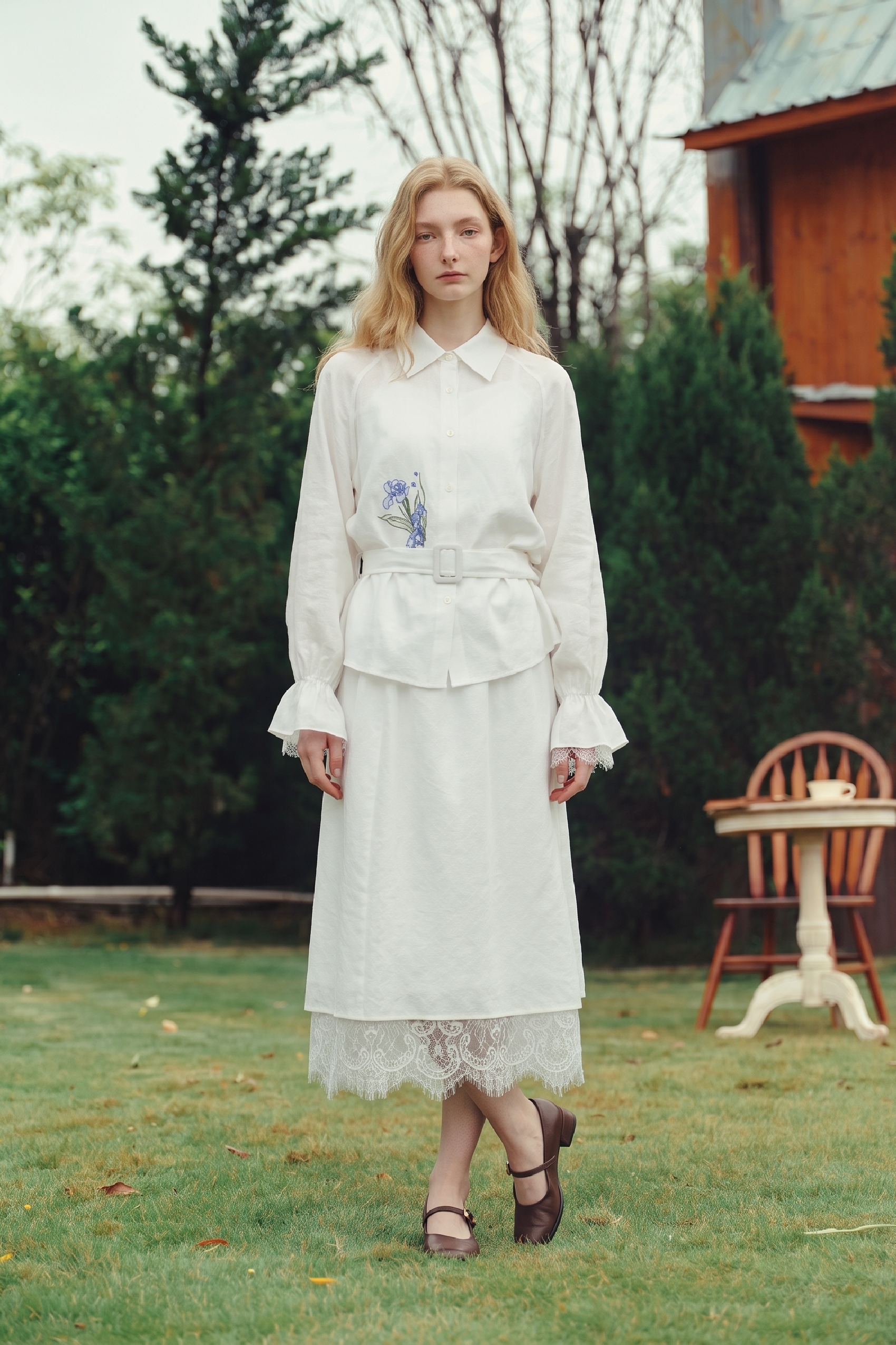 White Lace Skirt-LYONSENS