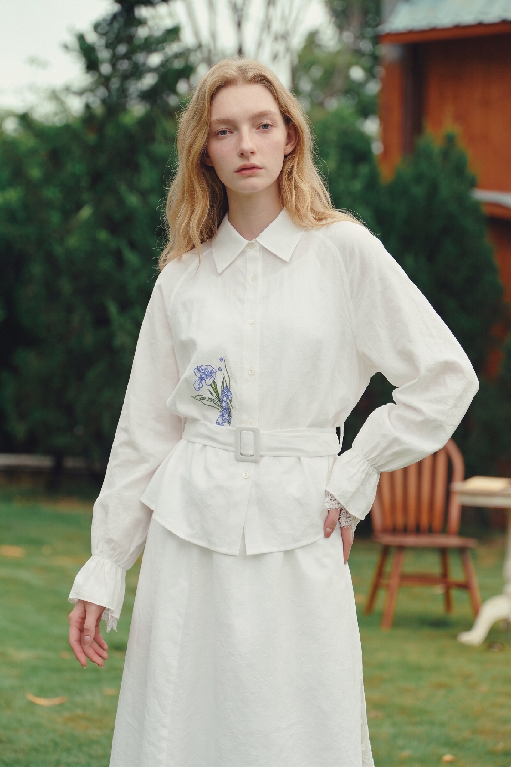 White Lace Skirt-LYONSENS