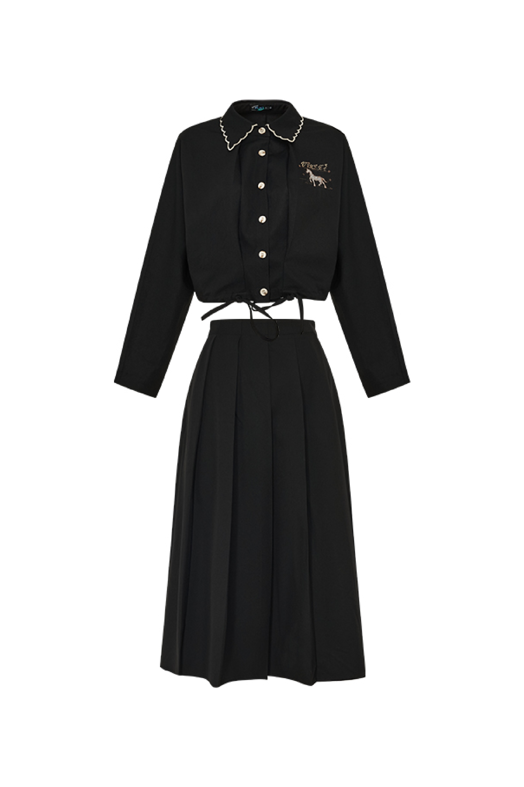 Two-Piece Set With Pleated Skirt-LYONSENS