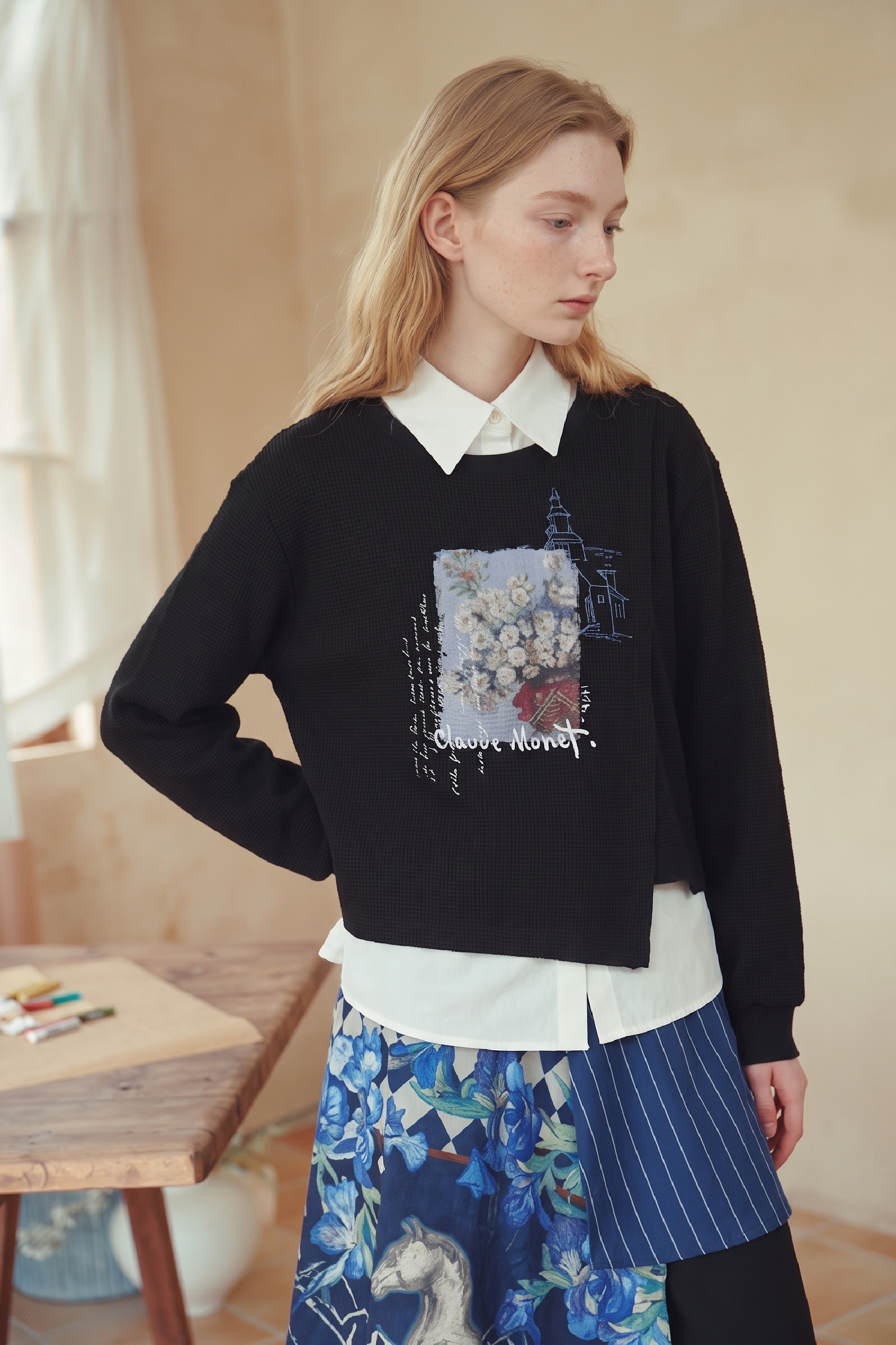 Fake Two-Piece Sweatshirt-LYONSENS