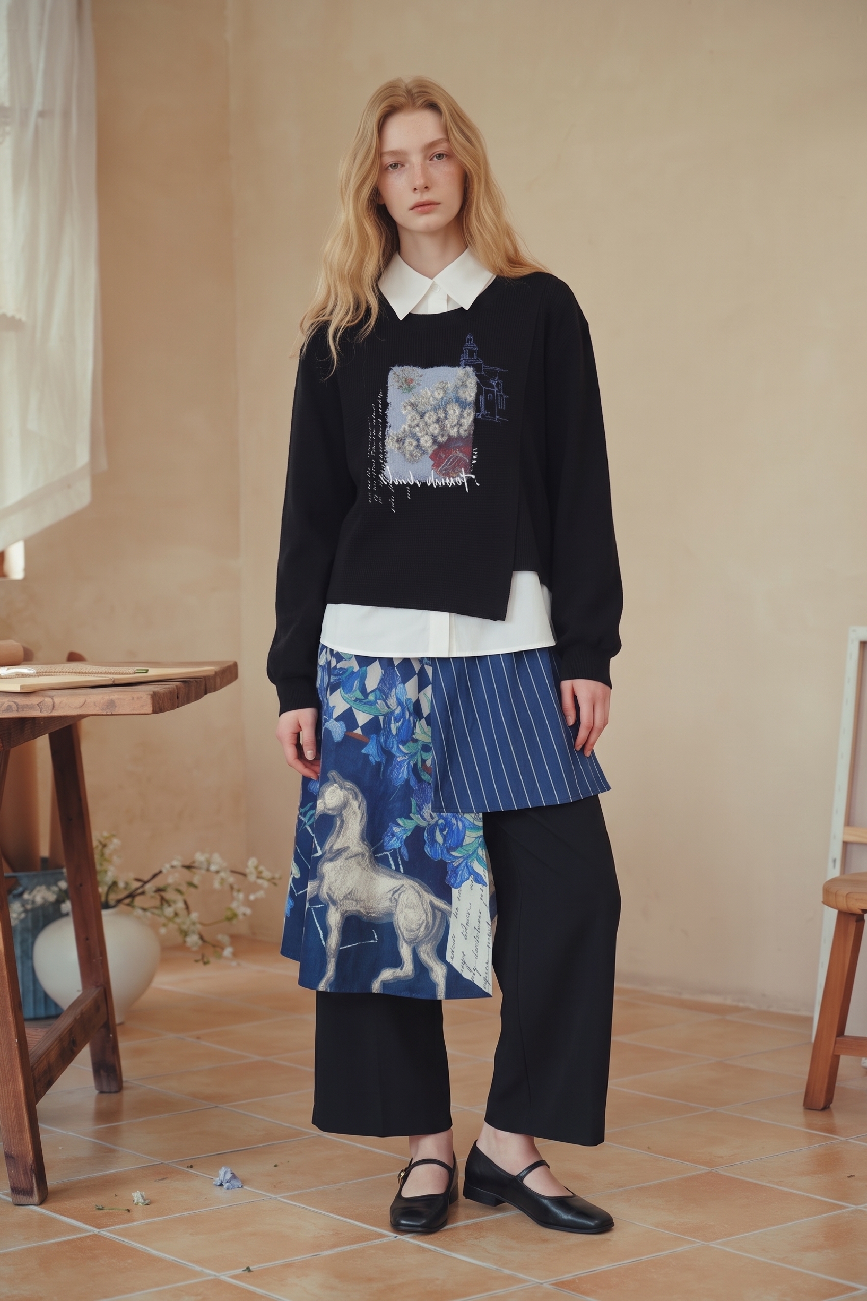 Fake Two-Piece Sweatshirt-LYONSENS