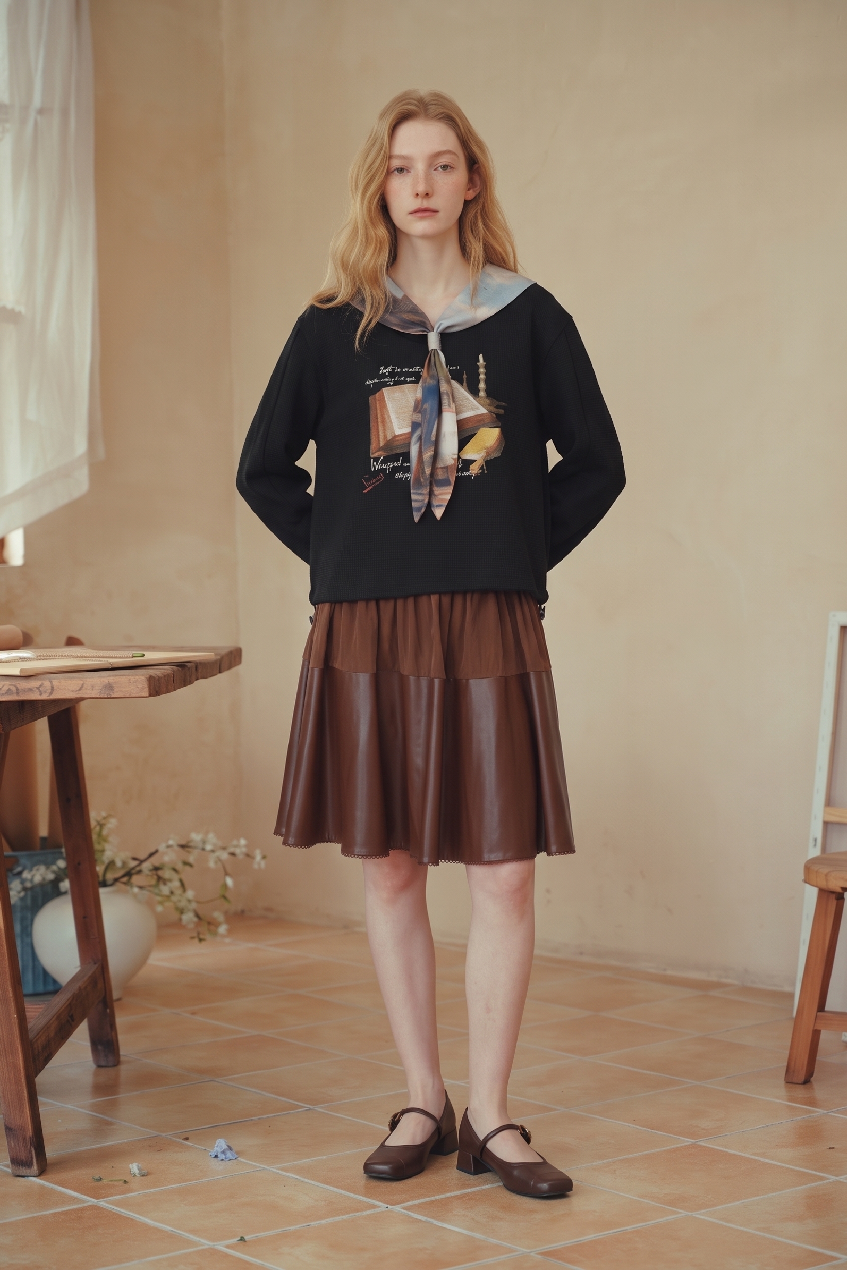 Cropped Printed Sweatshirt-LYONSENS