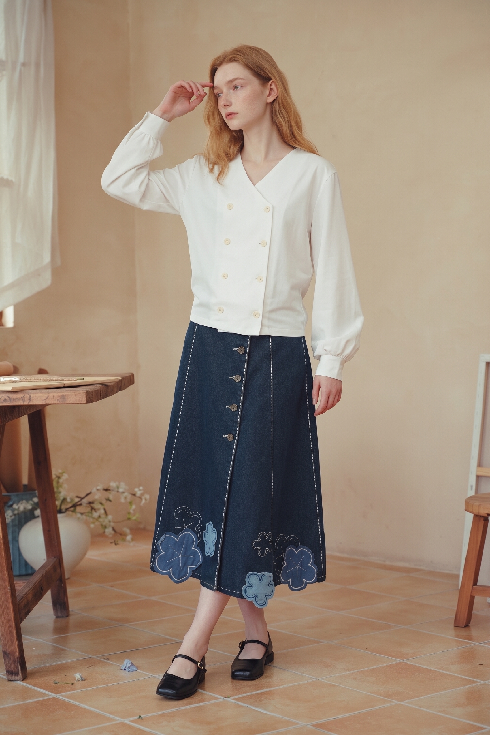 Round‑neck Long‑sleeve Knit Top-LYONSENS